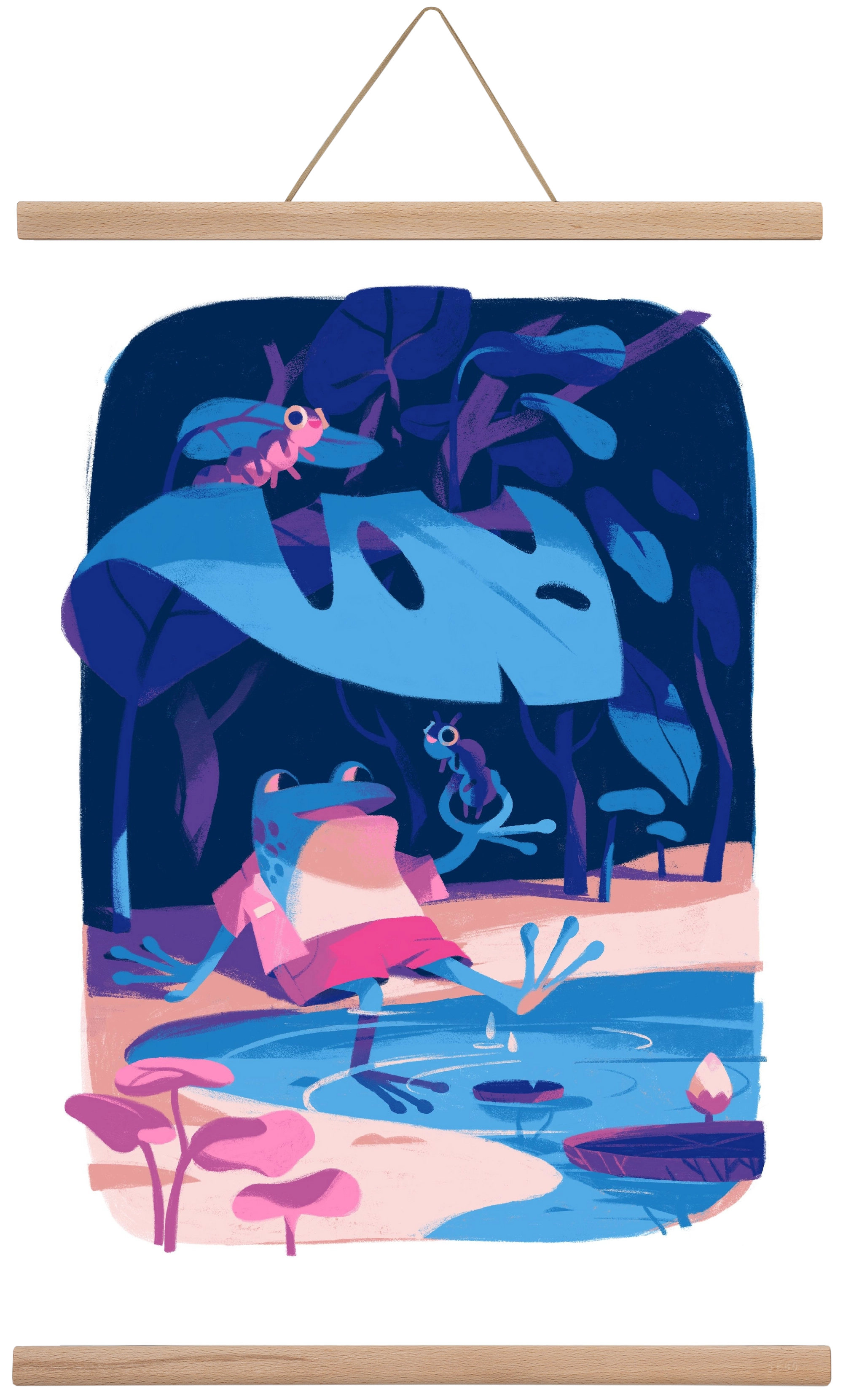 Frog in the puddle, 40x60 cm (40x60 cm), Tölgy akasztó