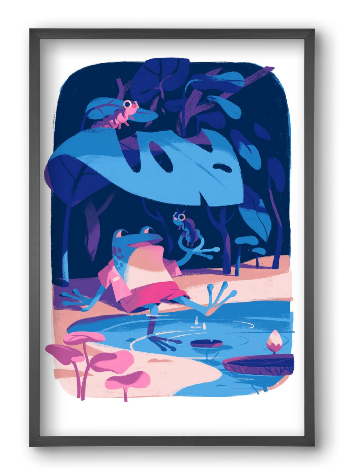 Frog in the puddle, 40x60 cm (40x60 cm), Fekete keret