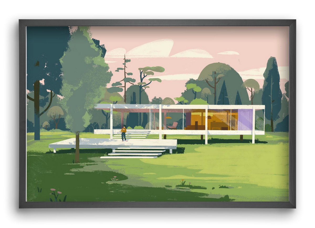 Mid-century, 60x40 cm (60x40 cm), Fekete keret