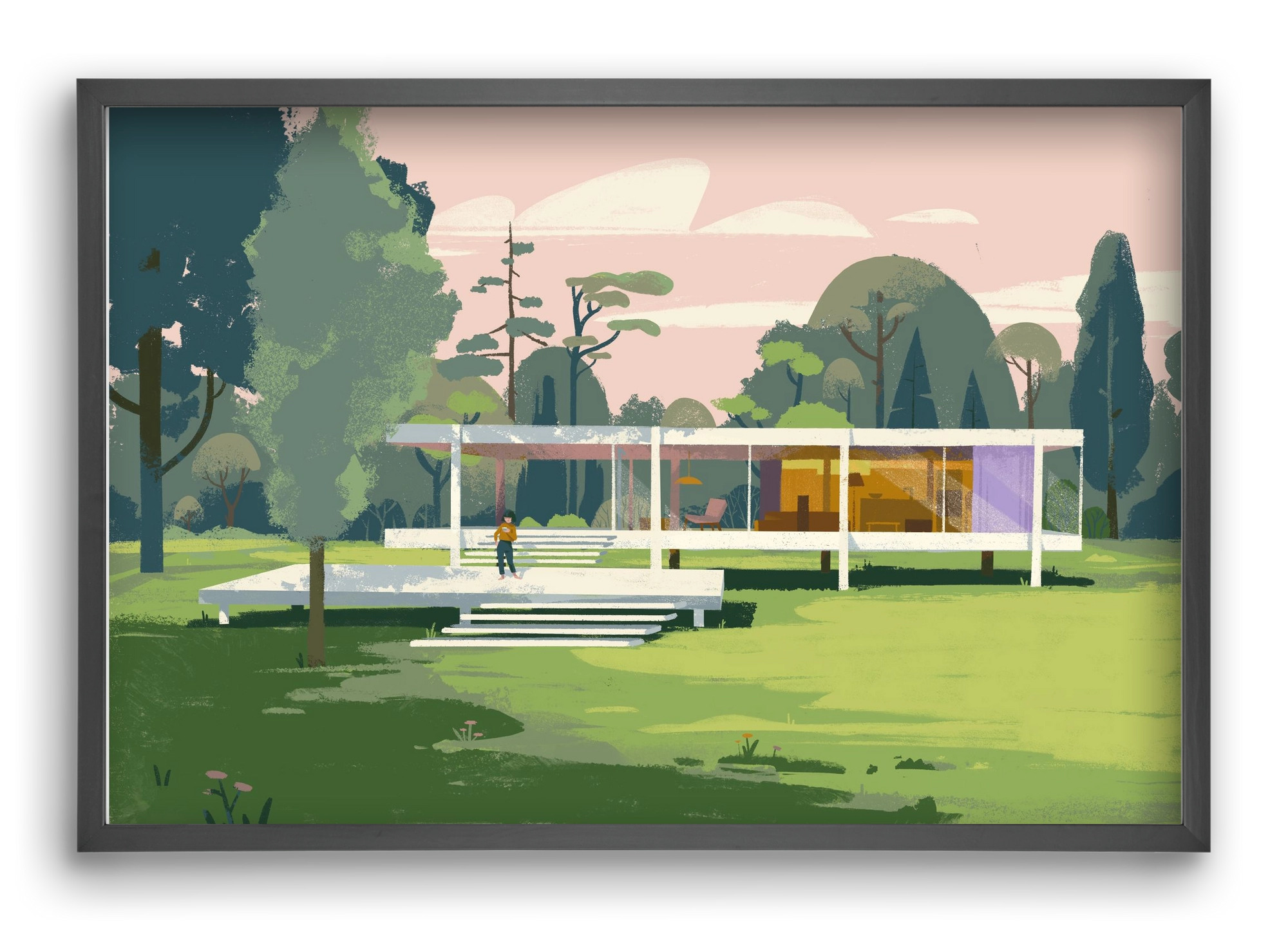 Mid-century, 60x40 cm (60x40 cm), Fekete keret