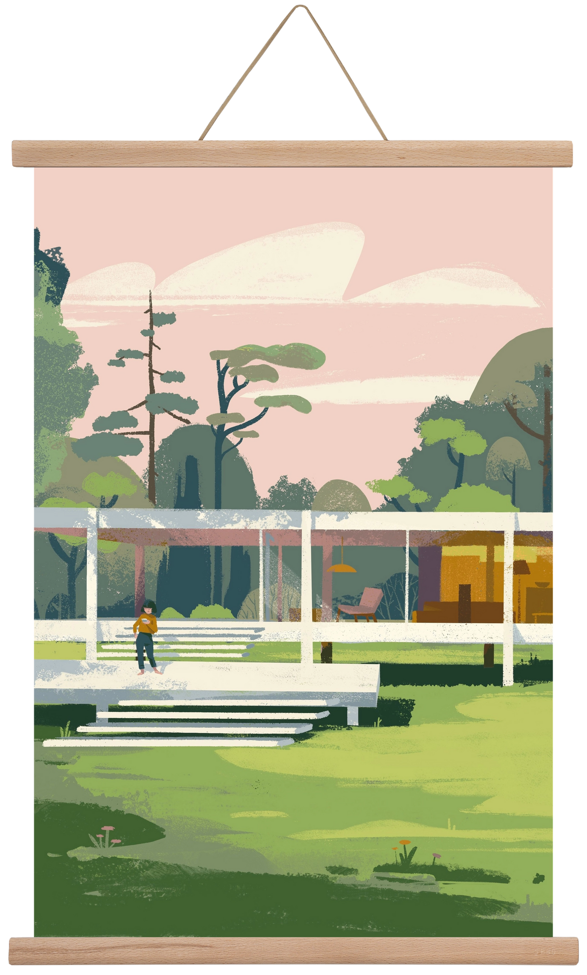 Mid-century, 60x40 cm (60x40 cm), Tölgy akasztó