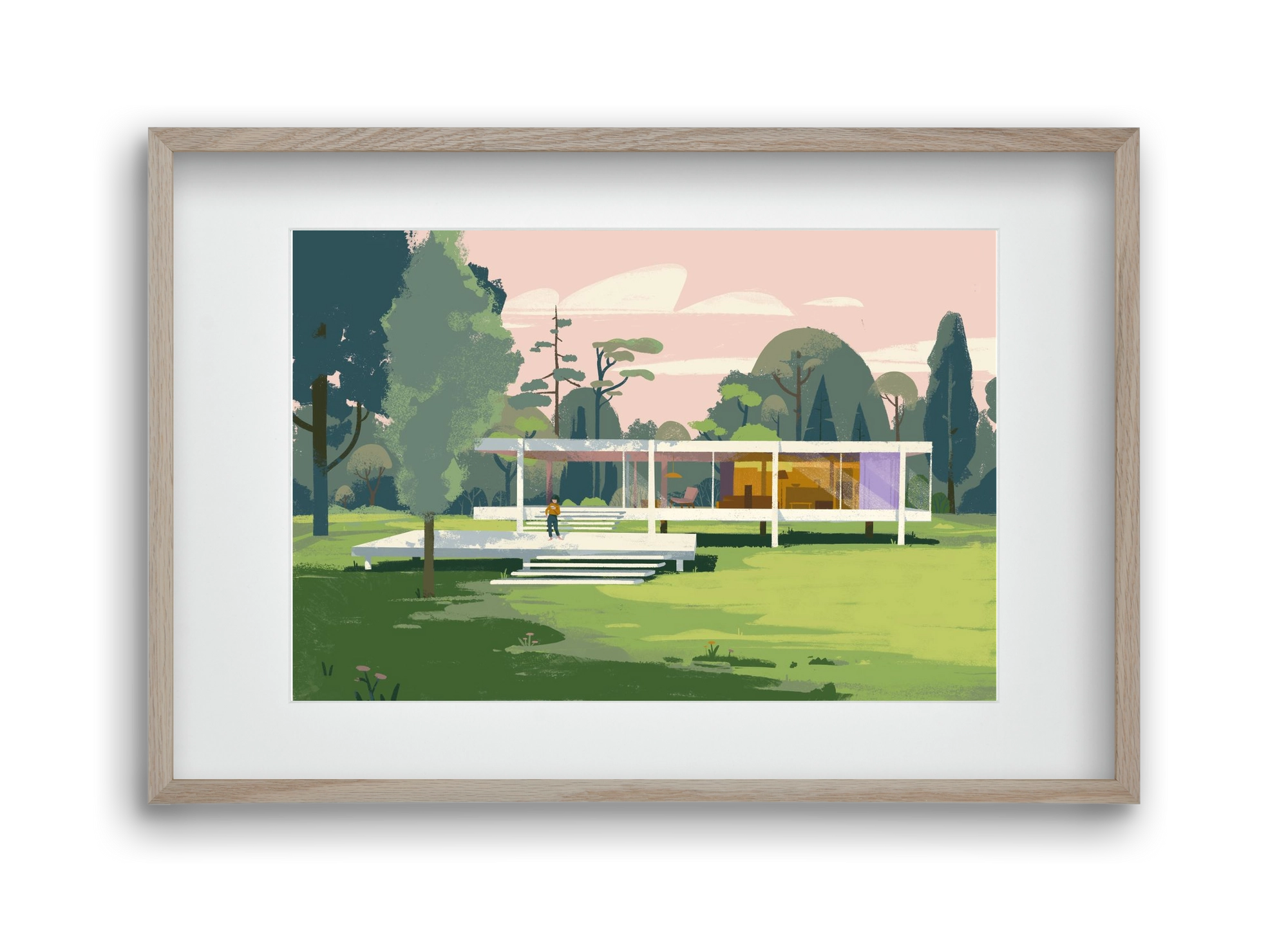 Mid-century, 45x30 cm (30x20 cm), Tölgy keret, paszpartuval