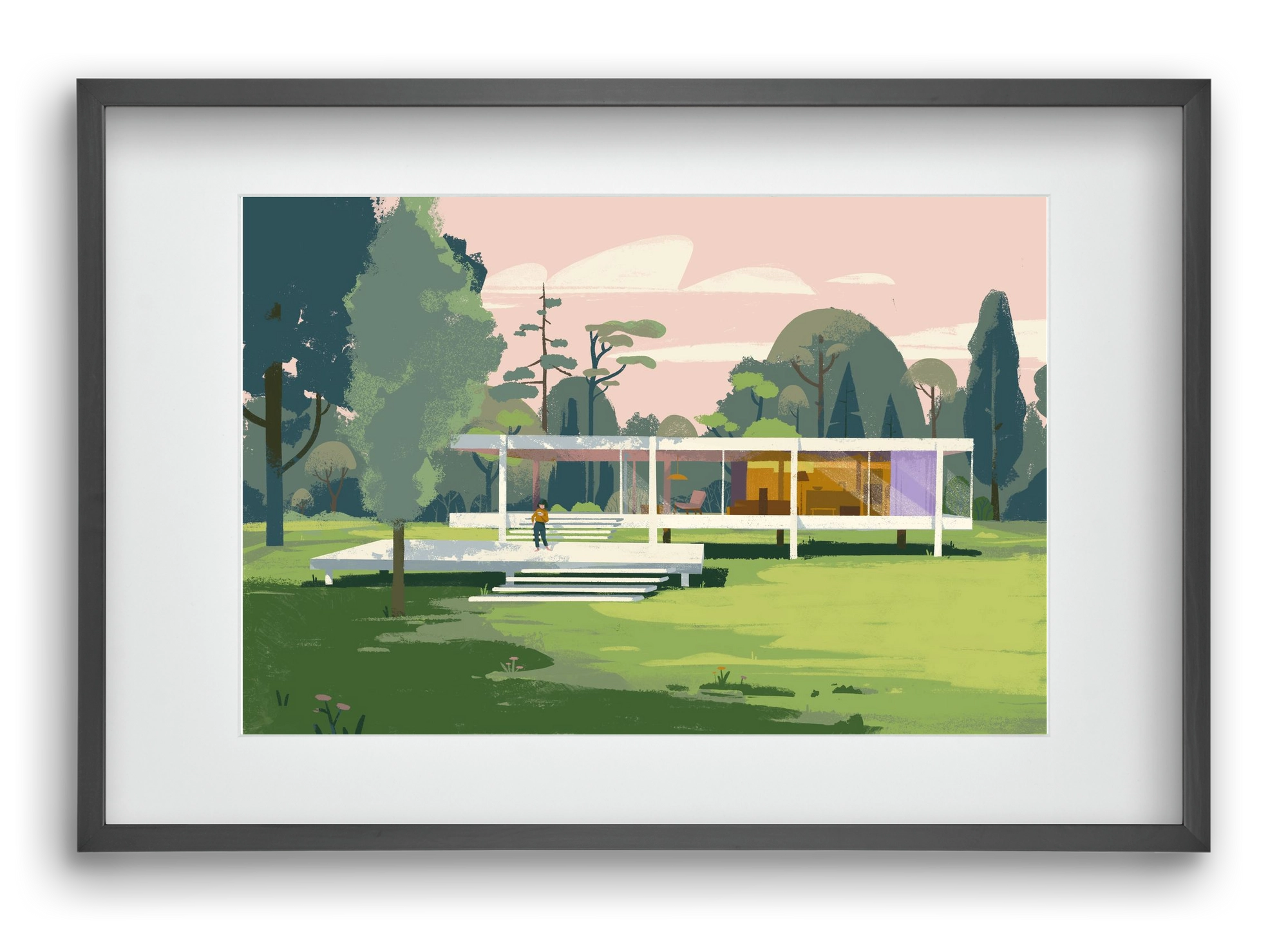 Mid-century, 60x40 cm (45x30 cm), Fekete keret, paszpartuval