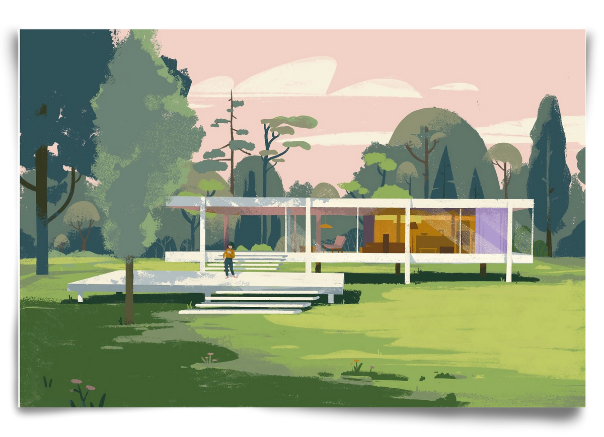 Mid-century, 90x60 cm, Keret nélkül