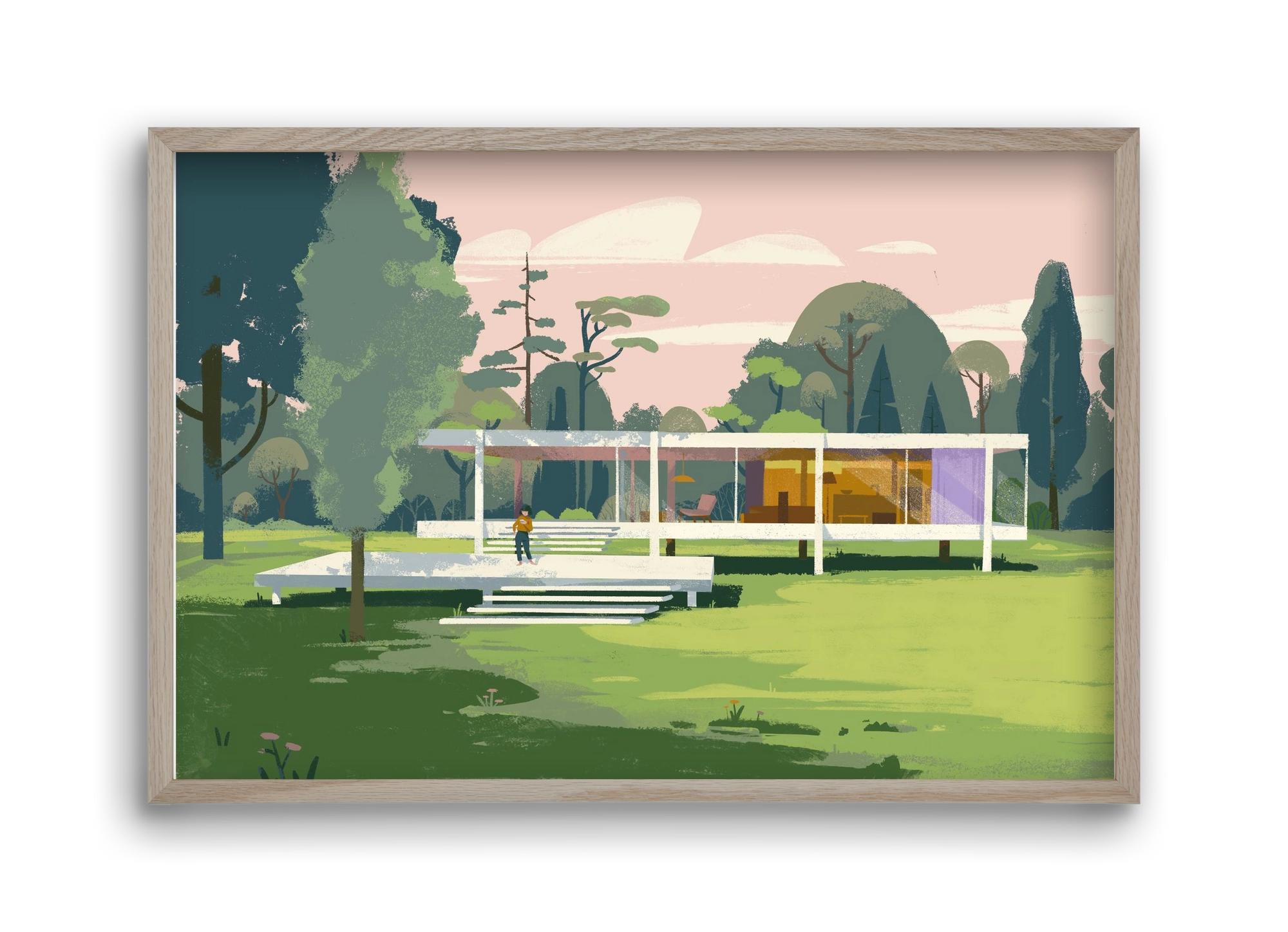 Mid-century, 45x30 cm (45x30 cm), Tölgy keret