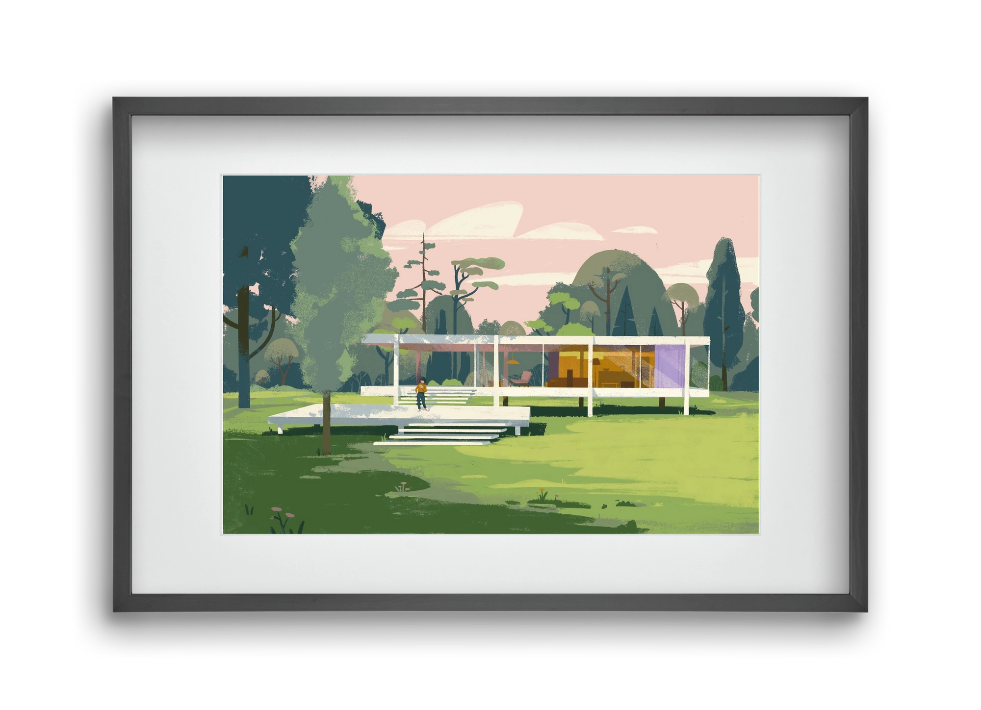 Mid-century, 45x30 cm (30x20 cm), Fekete keret, paszpartuval