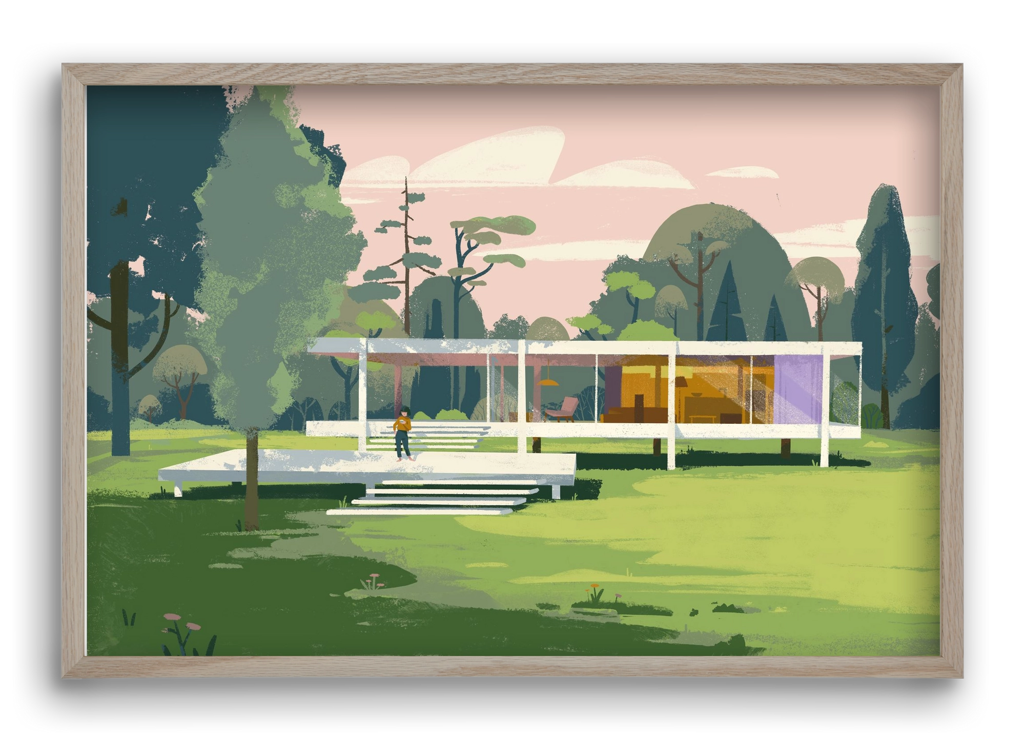 Mid-century, 60x40 cm (60x40 cm), Tölgy keret