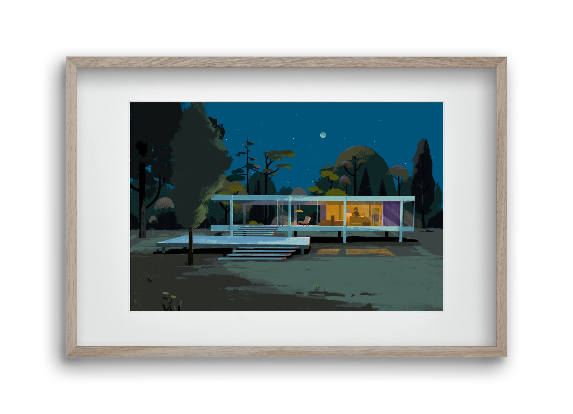 Mid-century at midnight, 45x30 cm (30x20 cm), Tölgy keret, paszpartuval