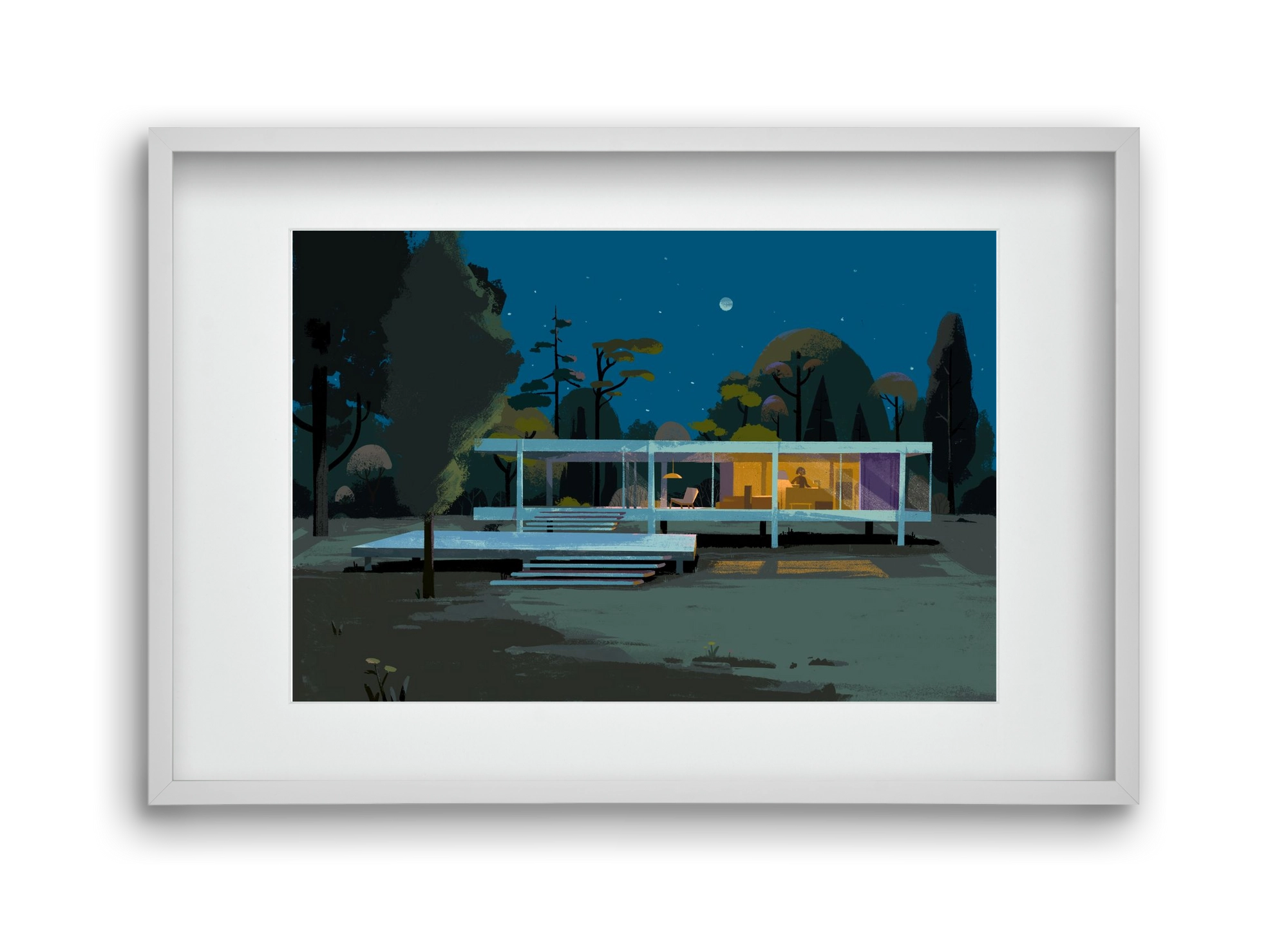 Mid-century at midnight, 45x30 cm (30x20 cm), Fehér keret, paszpartuval