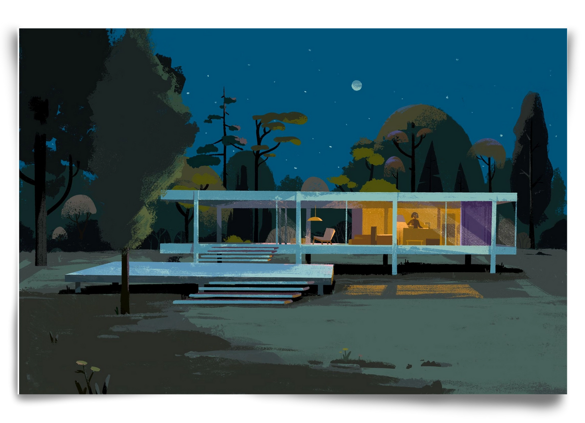 Mid-century at midnight, 90x60 cm, Keret nélkül