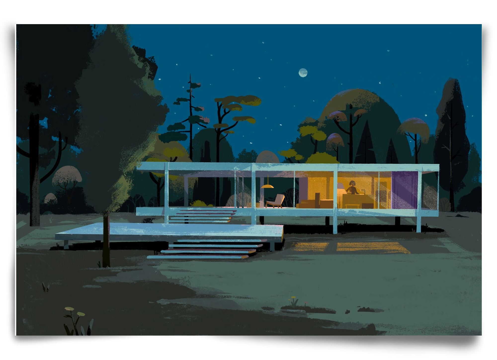Mid-century at midnight, 90x60 cm, Keret nélkül