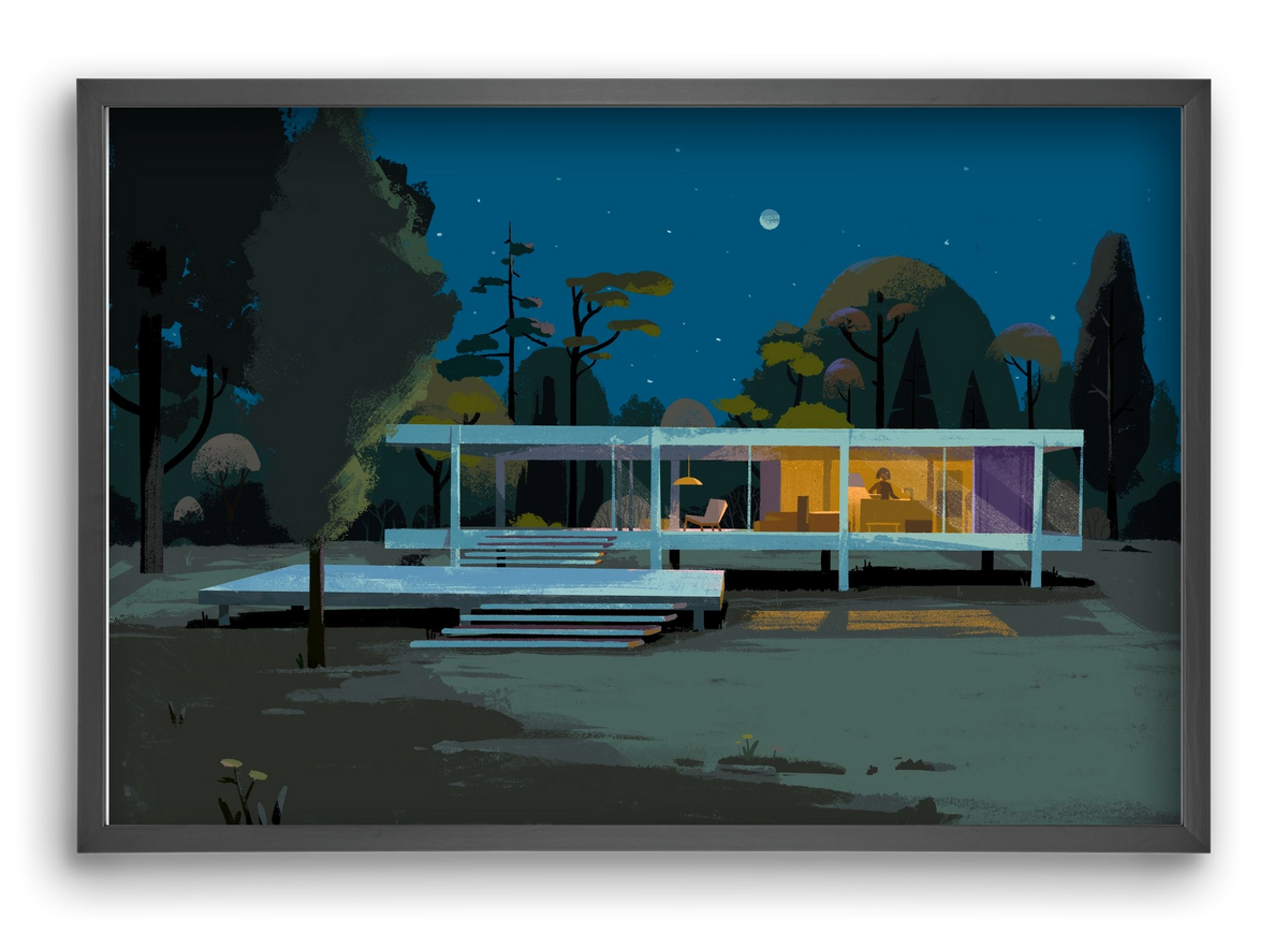 Mid-century at midnight, 60x40 cm (60x40 cm), Fekete keret