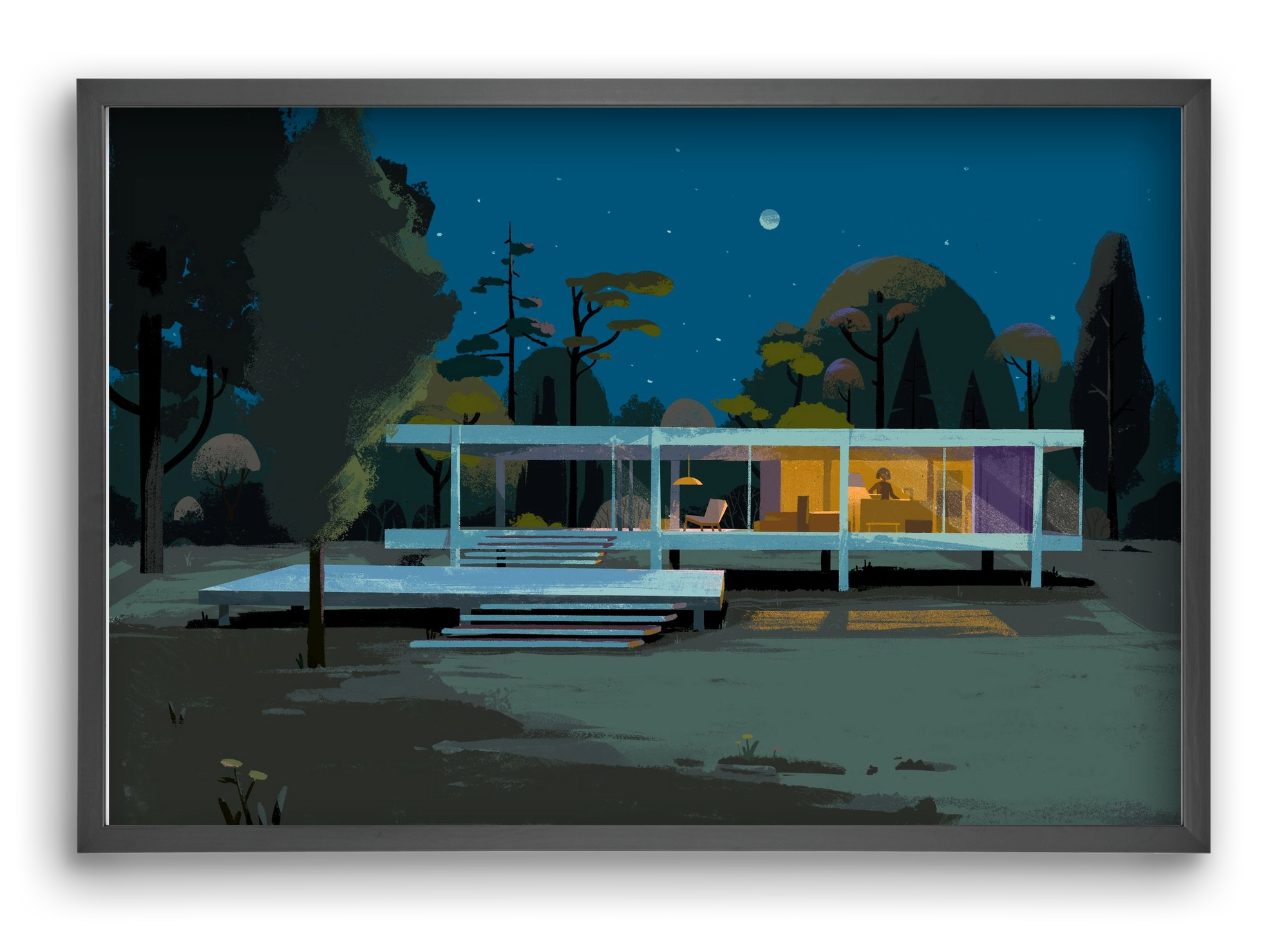 Mid-century at midnight, 60x40 cm (60x40 cm), Fekete keret