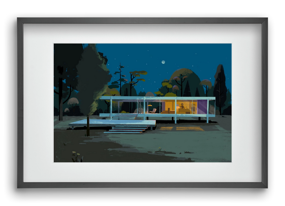 Mid-century at midnight, 60x40 cm (45x30 cm), Fekete keret, paszpartuval