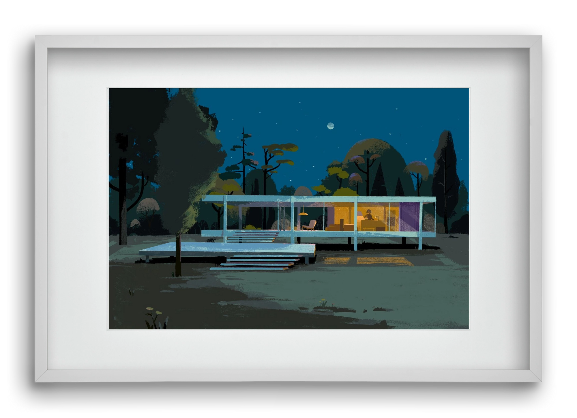 Mid-century at midnight, 60x40 cm (45x30 cm), Fehér keret, paszpartuval
