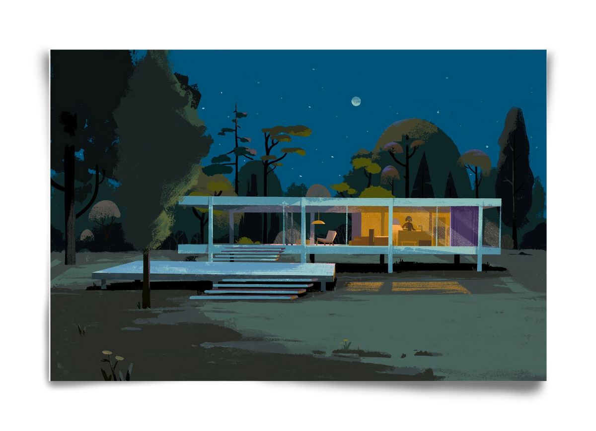 Mid-century at midnight, 60x40 cm, Keret nélkül