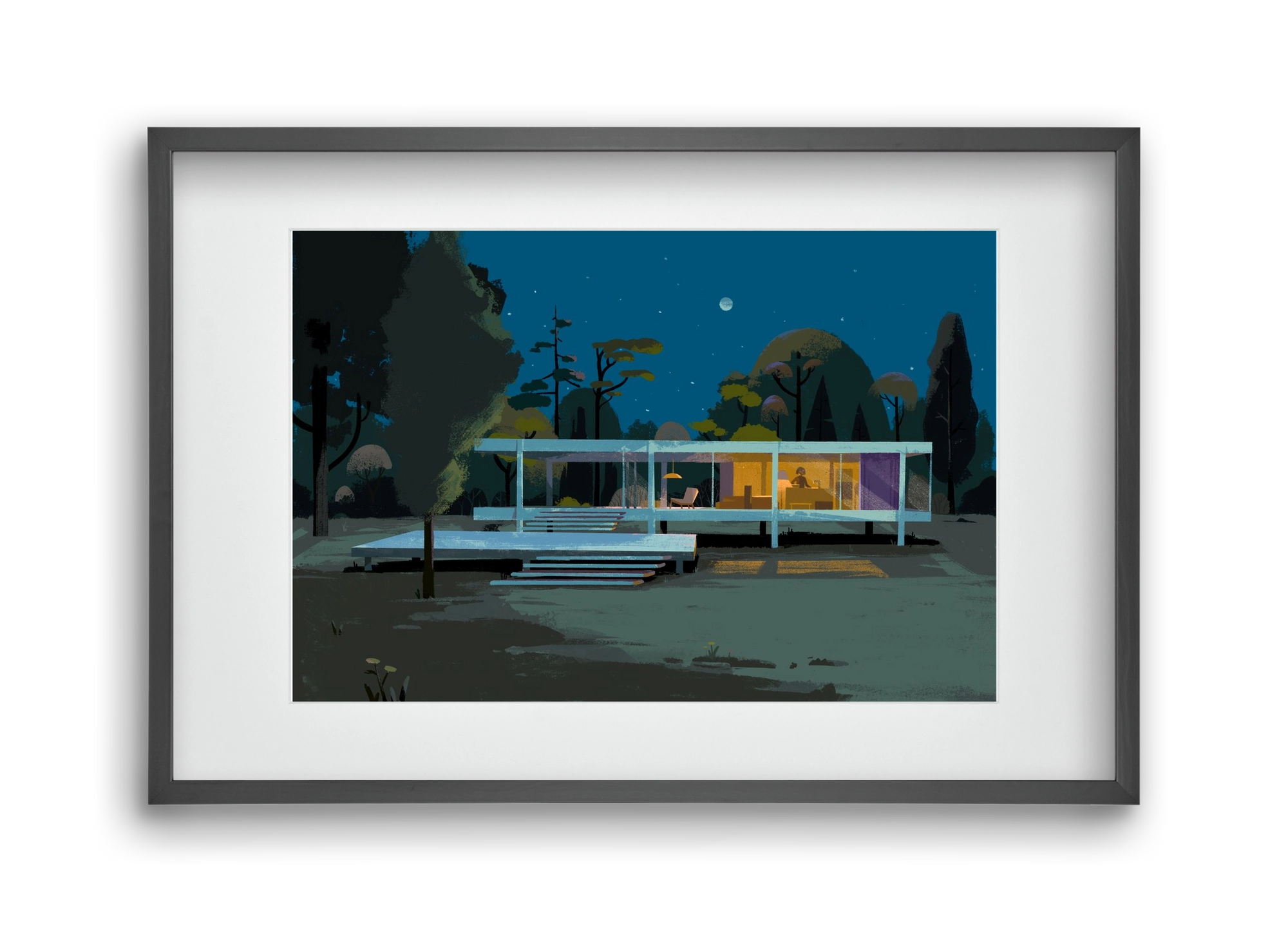 Mid-century at midnight, 45x30 cm (30x20 cm), Fekete keret, paszpartuval