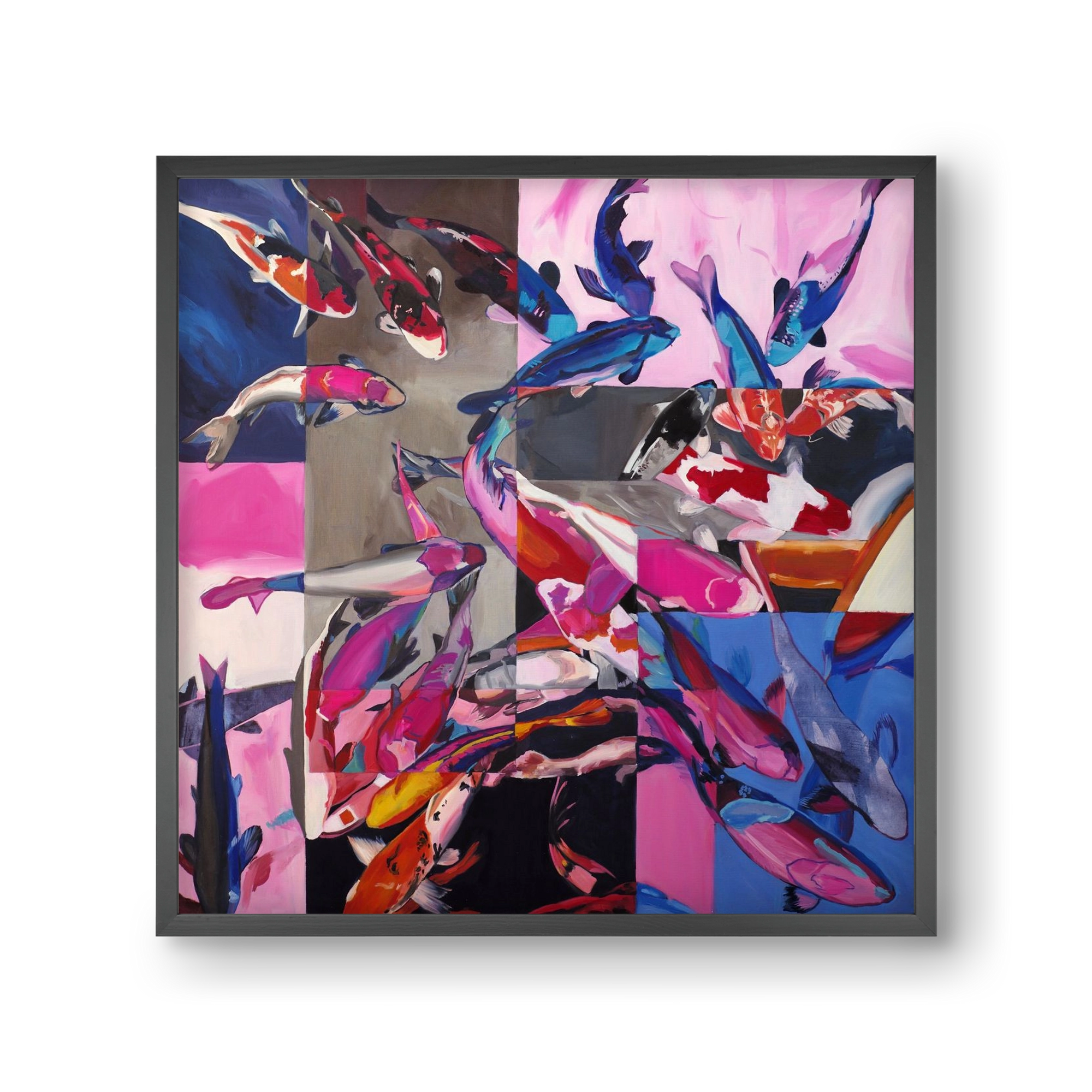 Koi, 30x30 cm (30x30 cm), Fekete keret