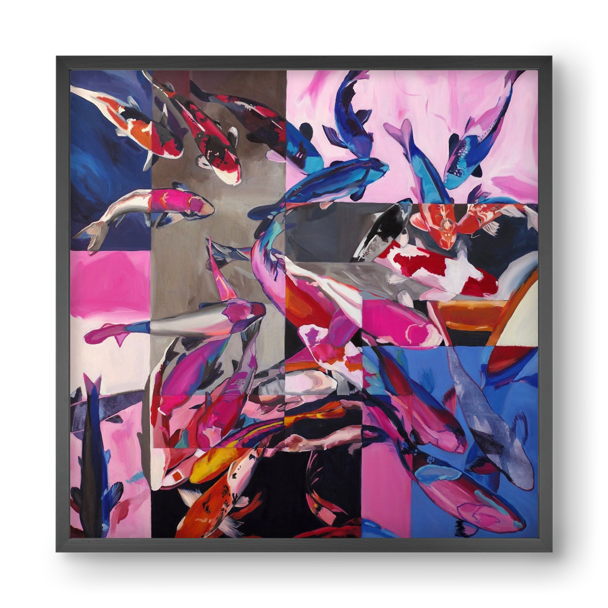 Koi, 40x40 cm (40x40 cm), Fekete keret