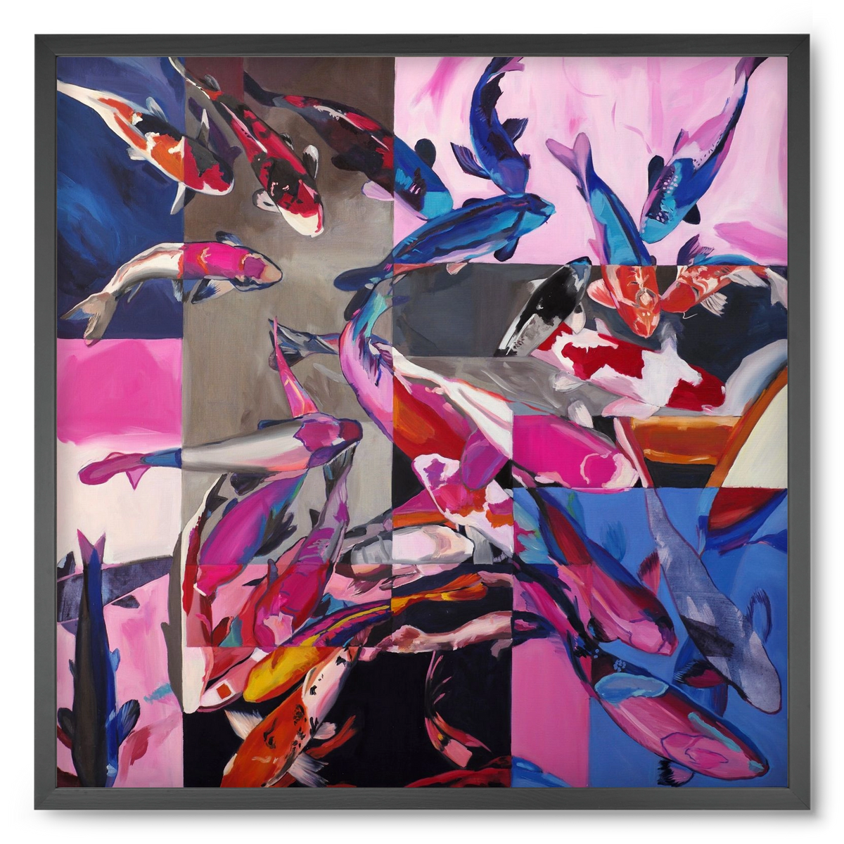 Koi, 50x50 cm (50x50 cm), Fekete keret