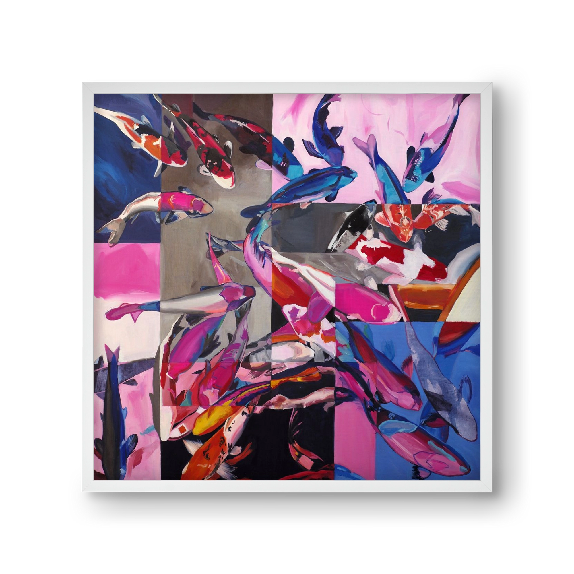 Koi, 30x30 cm (30x30 cm), Fehér keret