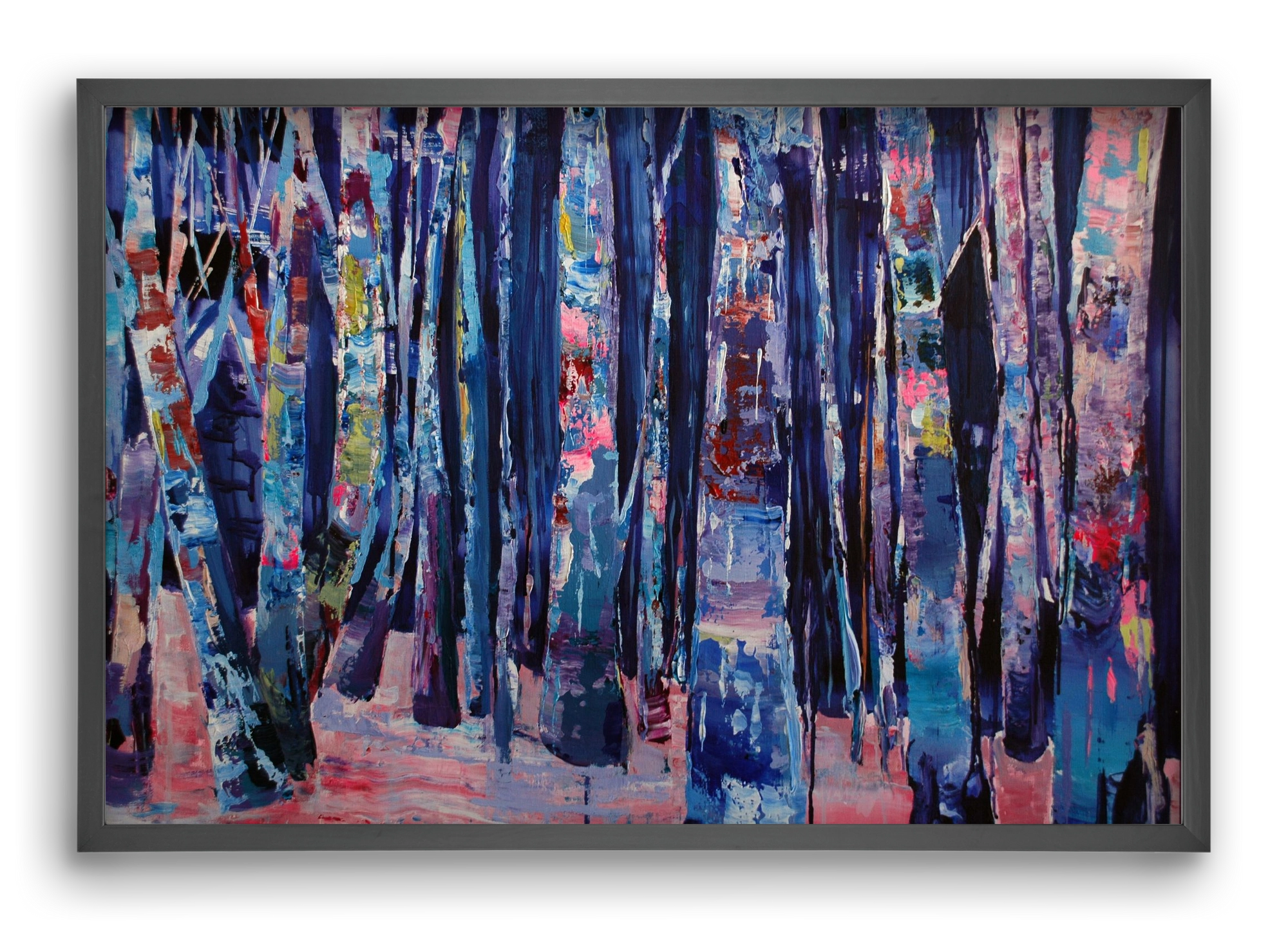 Nyír fa erdő, 60x40 cm (60x40 cm), Fekete keret