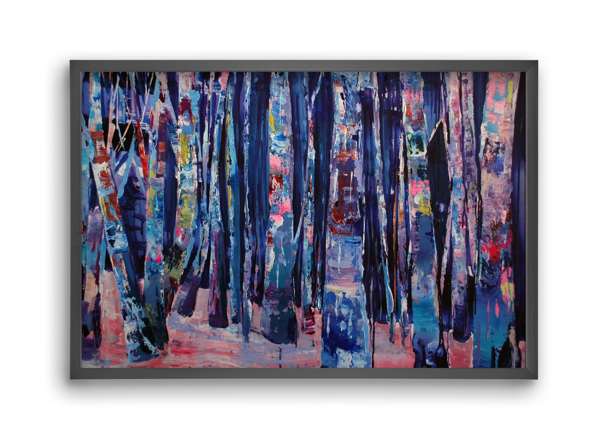 Nyír fa erdő, 45x30 cm (45x30 cm), Fekete keret