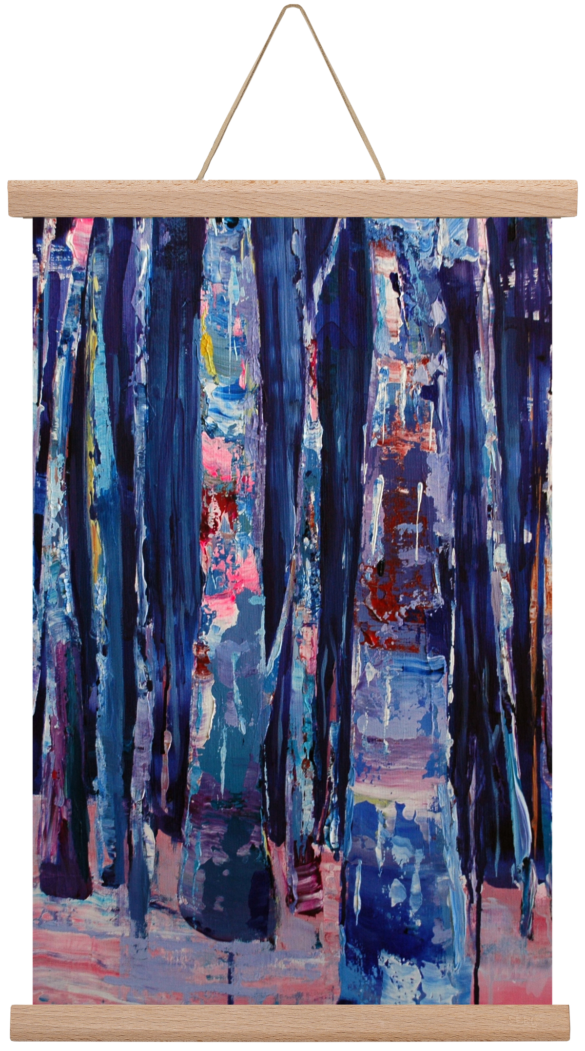 Nyír fa erdő, 45x30 cm (45x30 cm), Tölgy akasztó