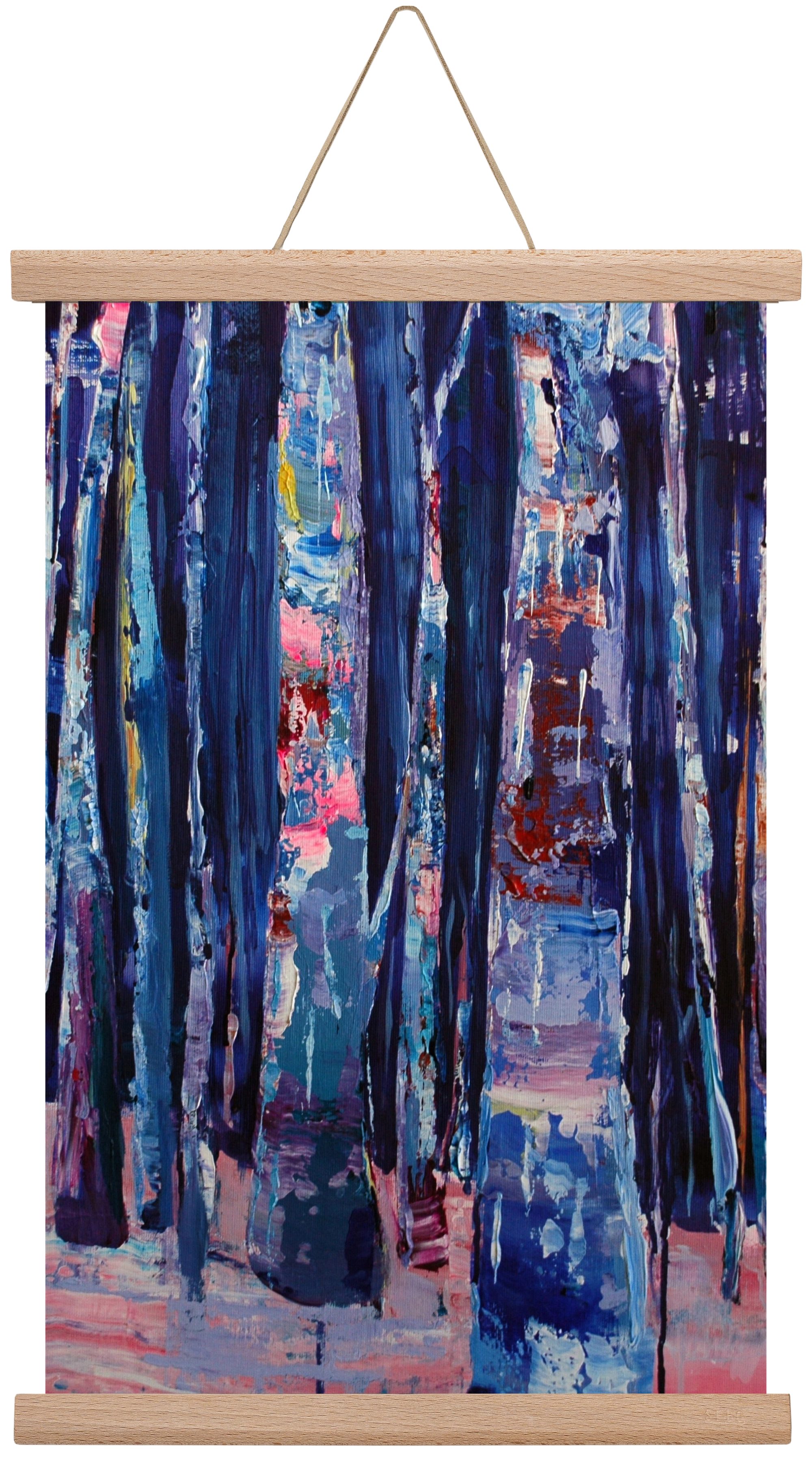 Nyír fa erdő, 45x30 cm (45x30 cm), Tölgy akasztó