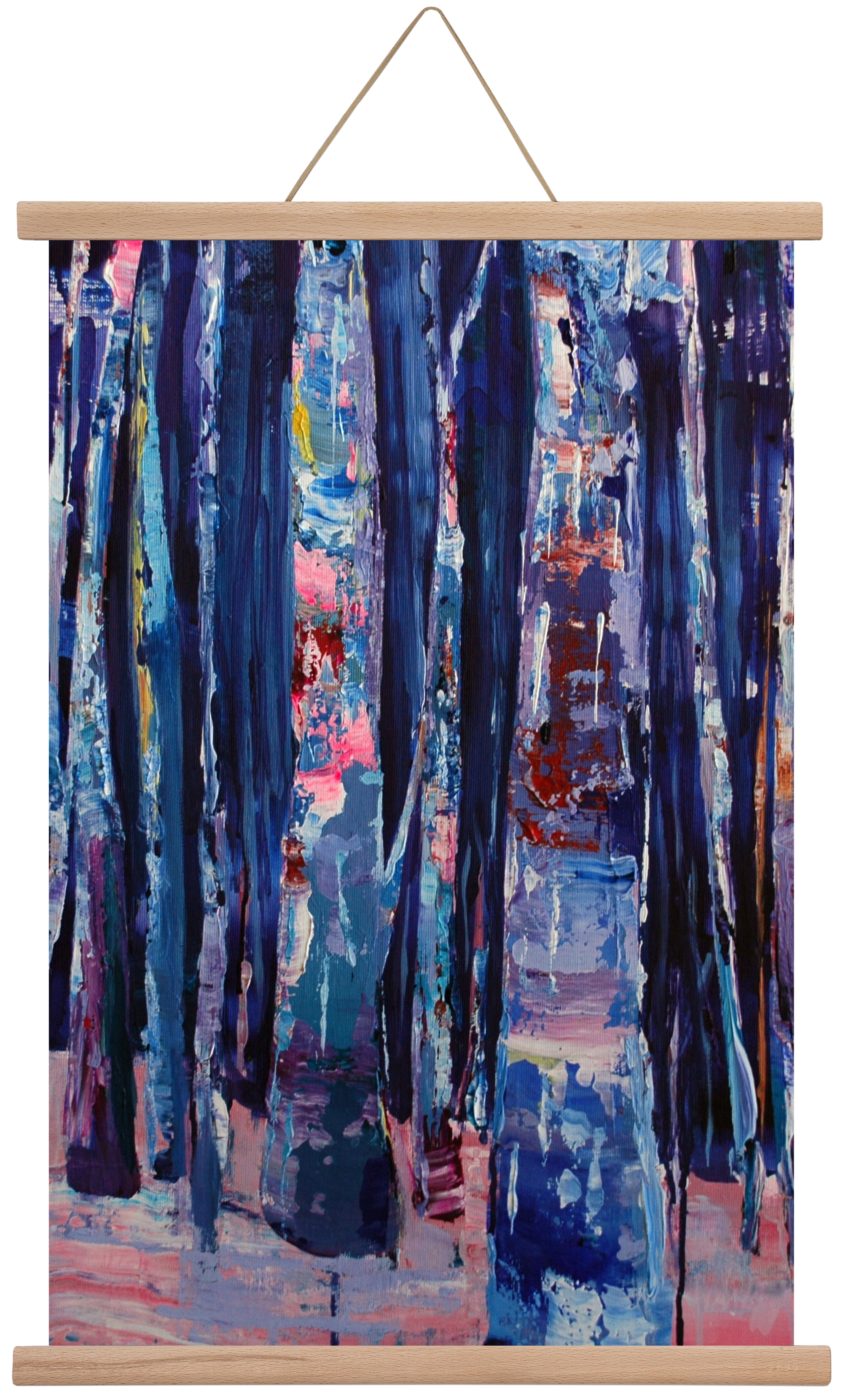 Nyír fa erdő, 60x40 cm (60x40 cm), Tölgy akasztó