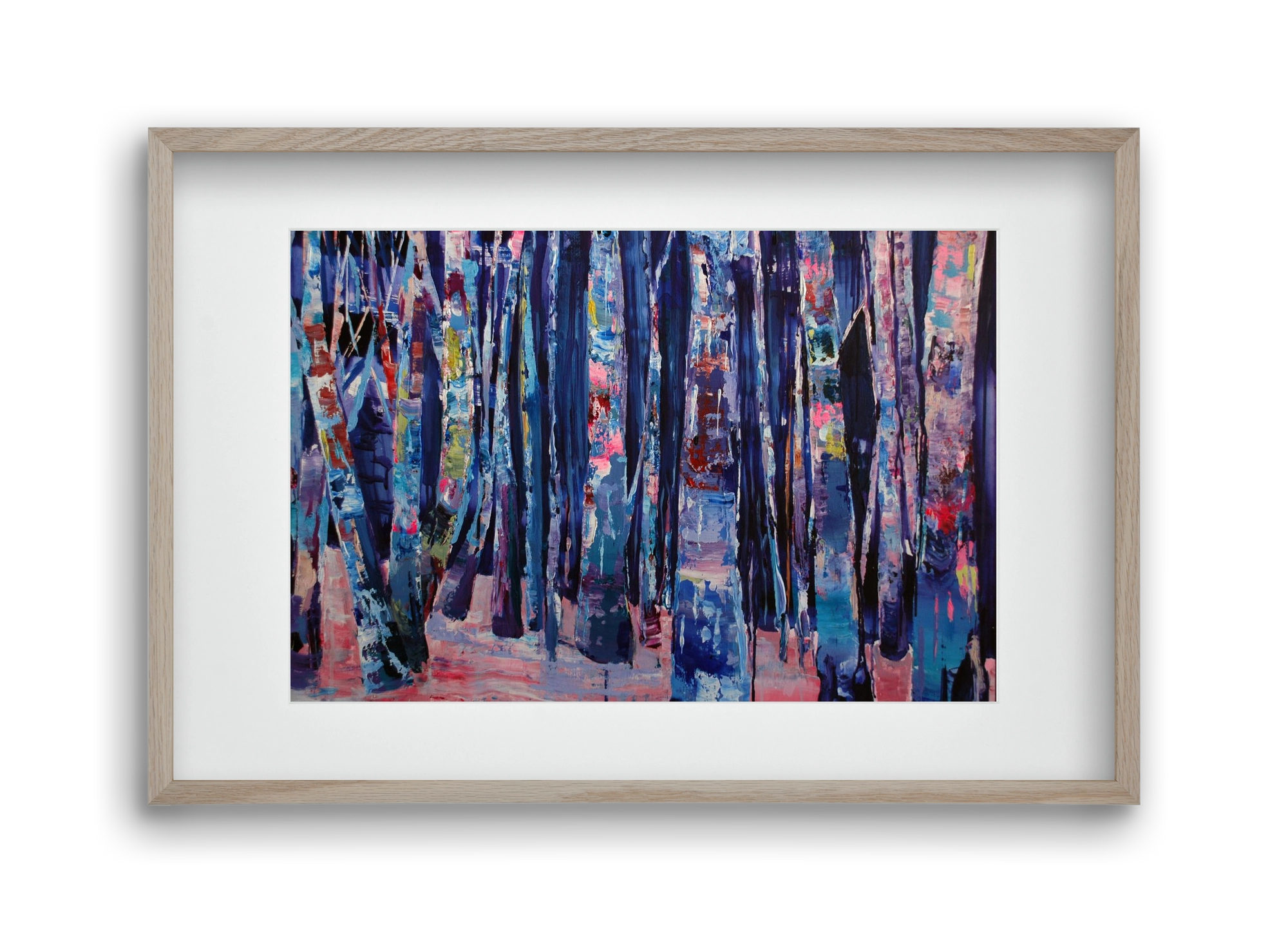 Nyír fa erdő, 45x30 cm (30x20 cm), Tölgy keret, paszpartuval