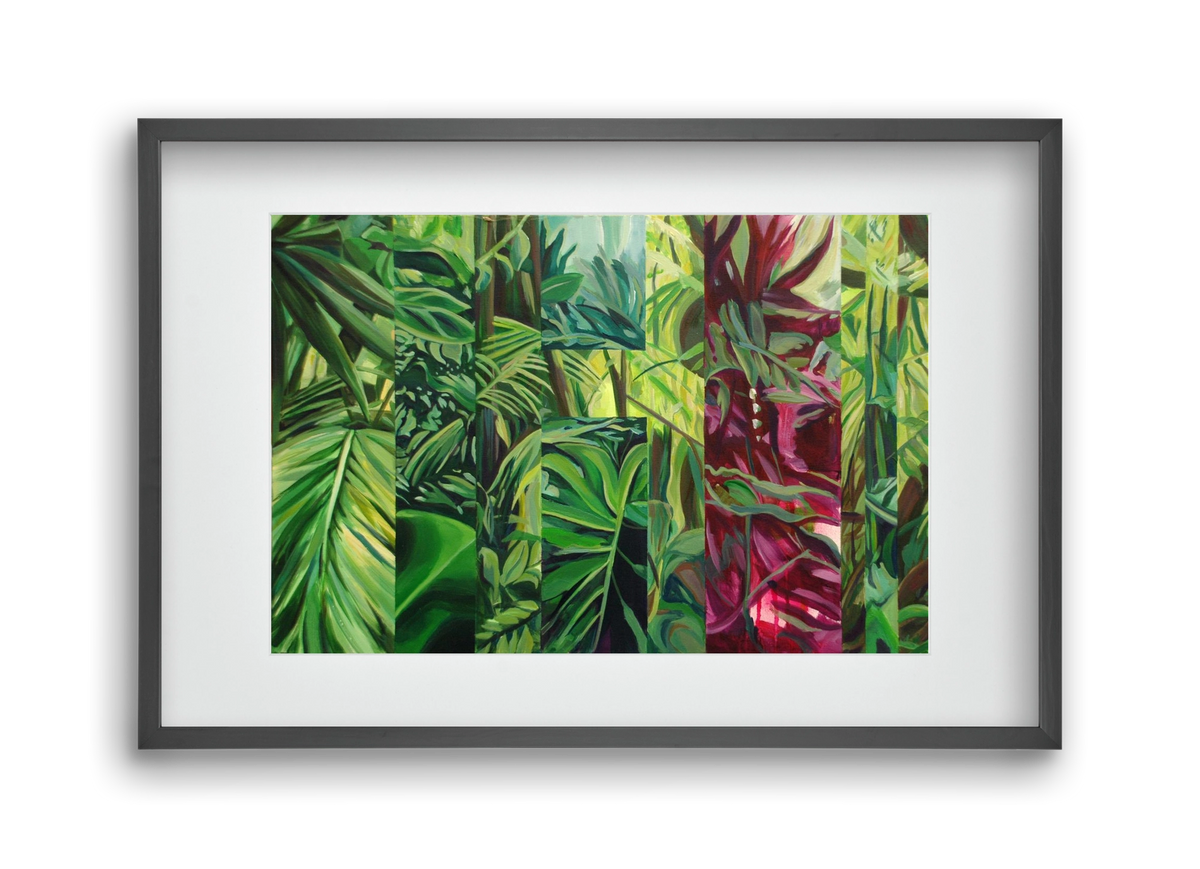 Jungel, 45x30 cm (30x20 cm), Fekete keret, paszpartuval