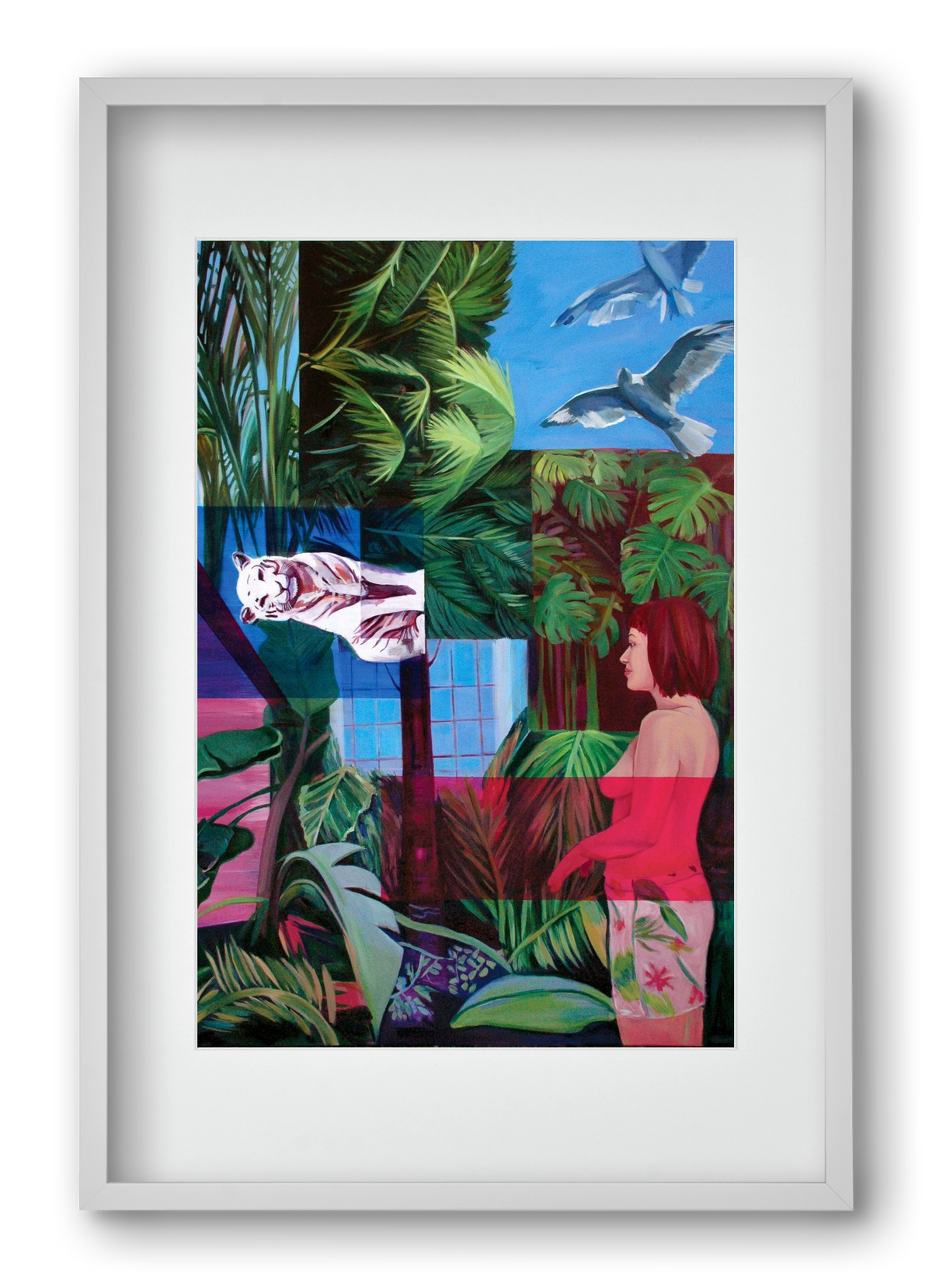 Jungel nő, 40x60 cm (30x45 cm), Fehér keret, paszpartuval