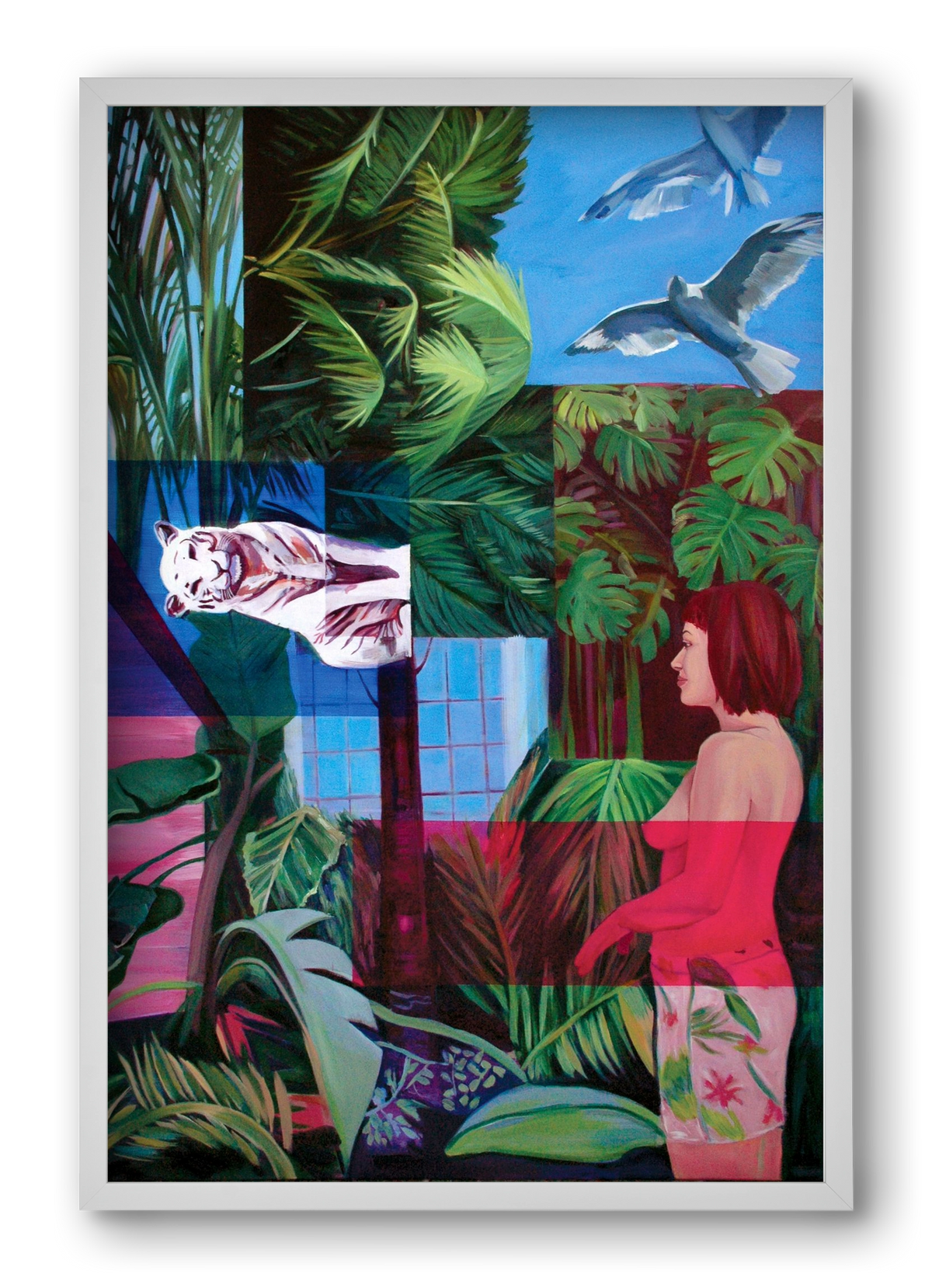 Jungel nő, 40x60 cm (40x60 cm), Fehér keret