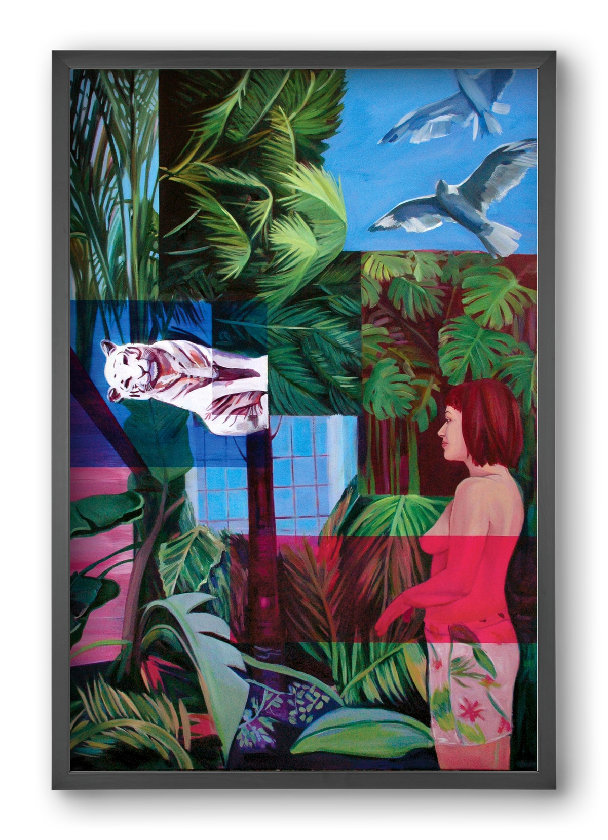 Jungel nő, 40x60 cm (40x60 cm), Fekete keret