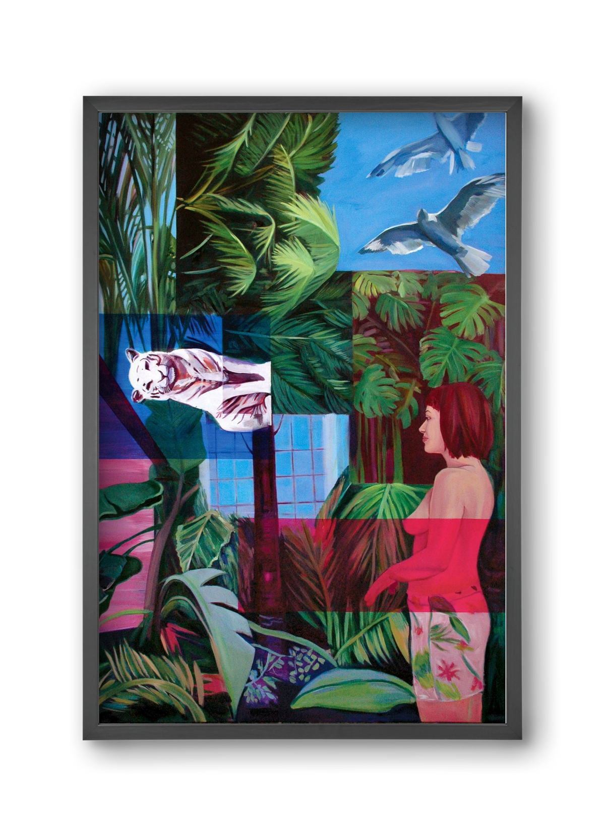 Jungel nő, 30x45 cm (30x45 cm), Fekete keret