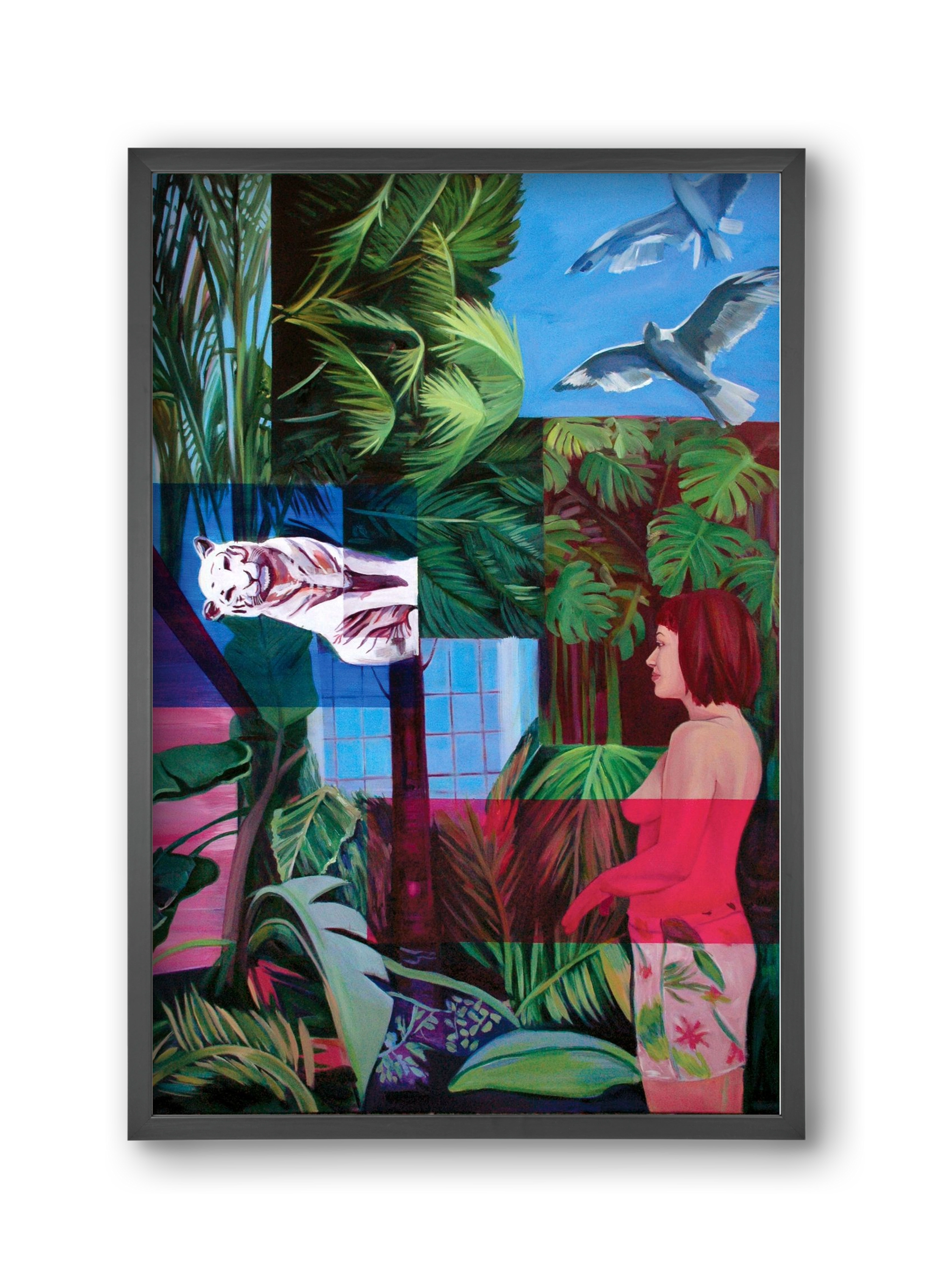 Jungel nő, 30x45 cm (30x45 cm), Fekete keret