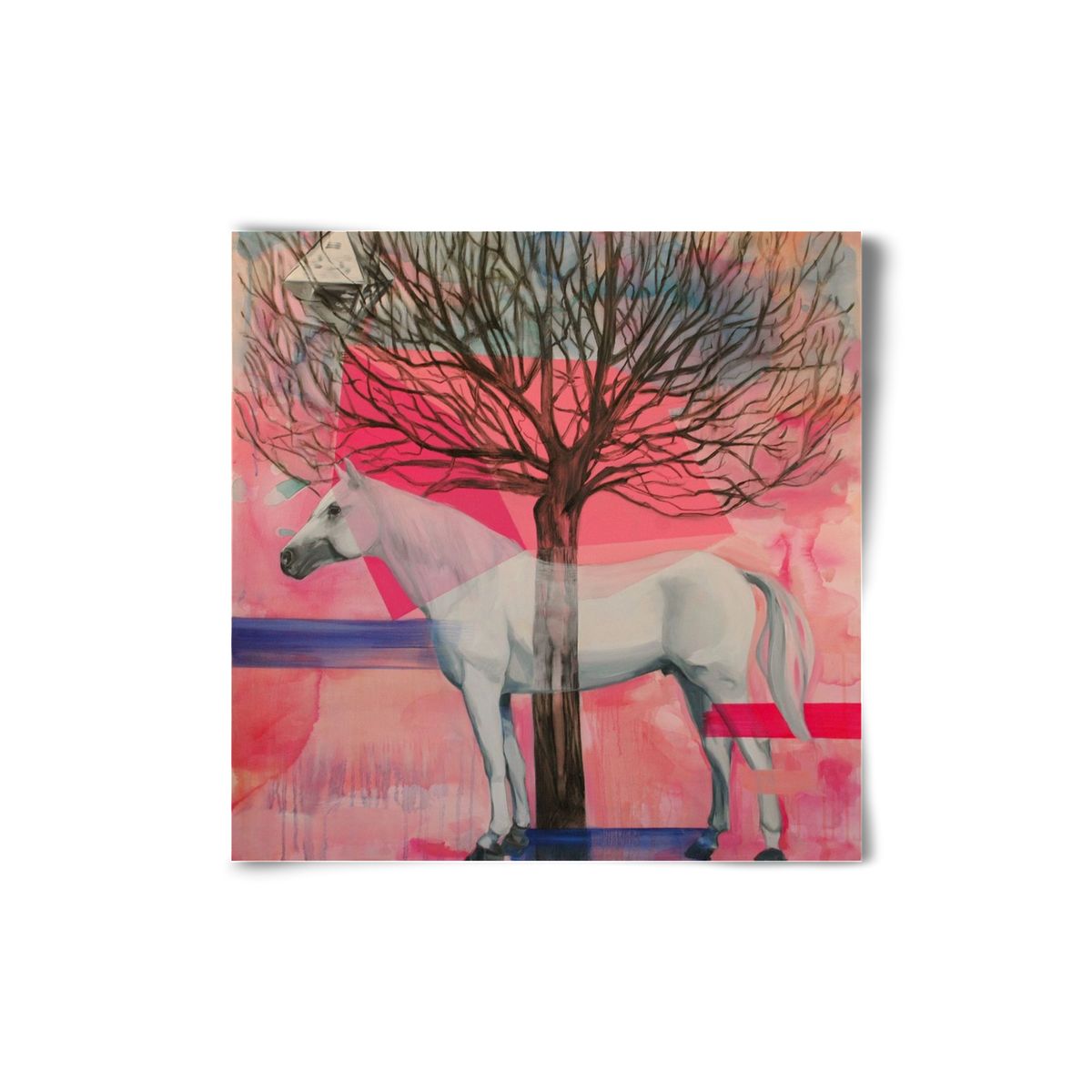 Ló a házban, 20x20 cm, Keret nélkül