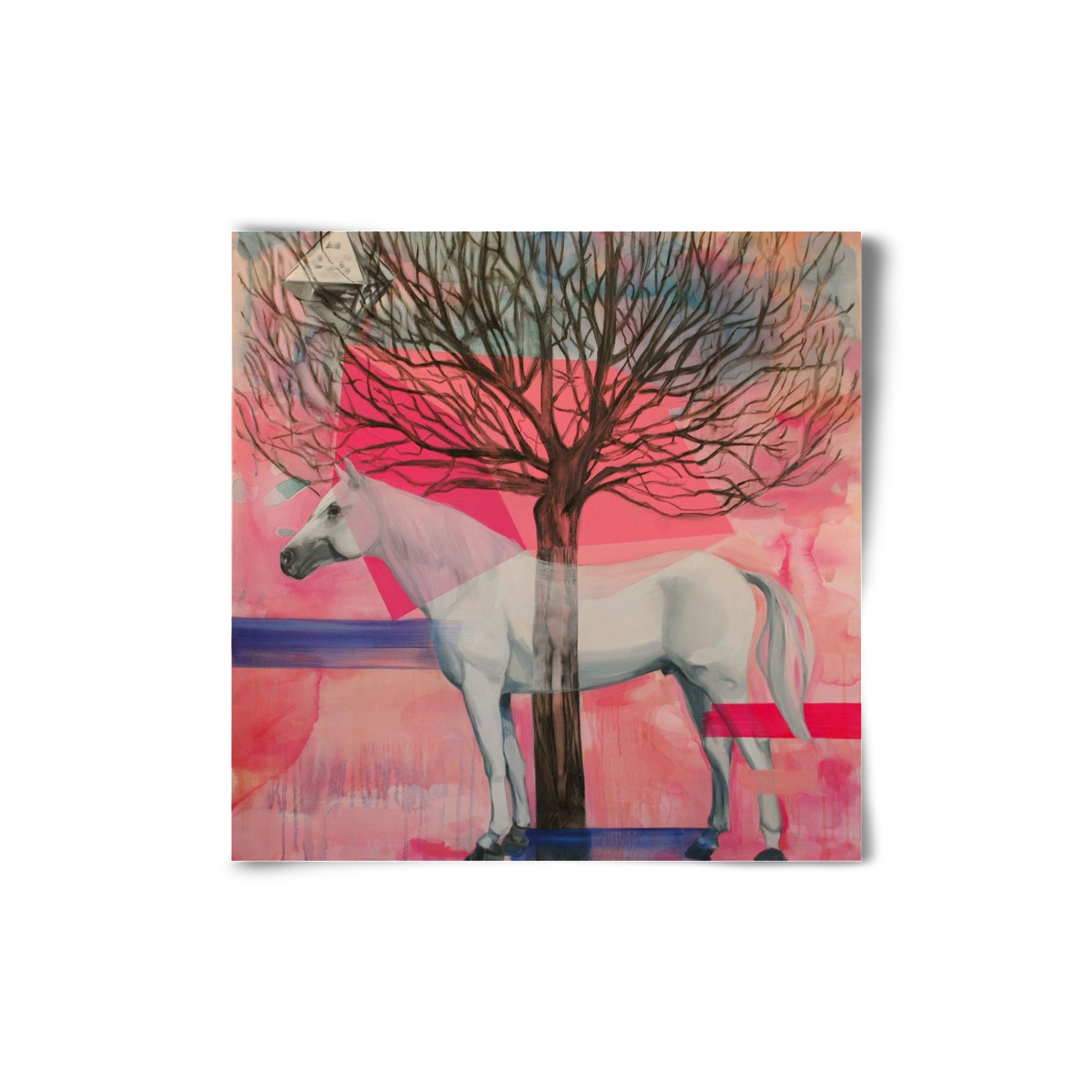 Ló a házban, 20x20 cm, Keret nélkül