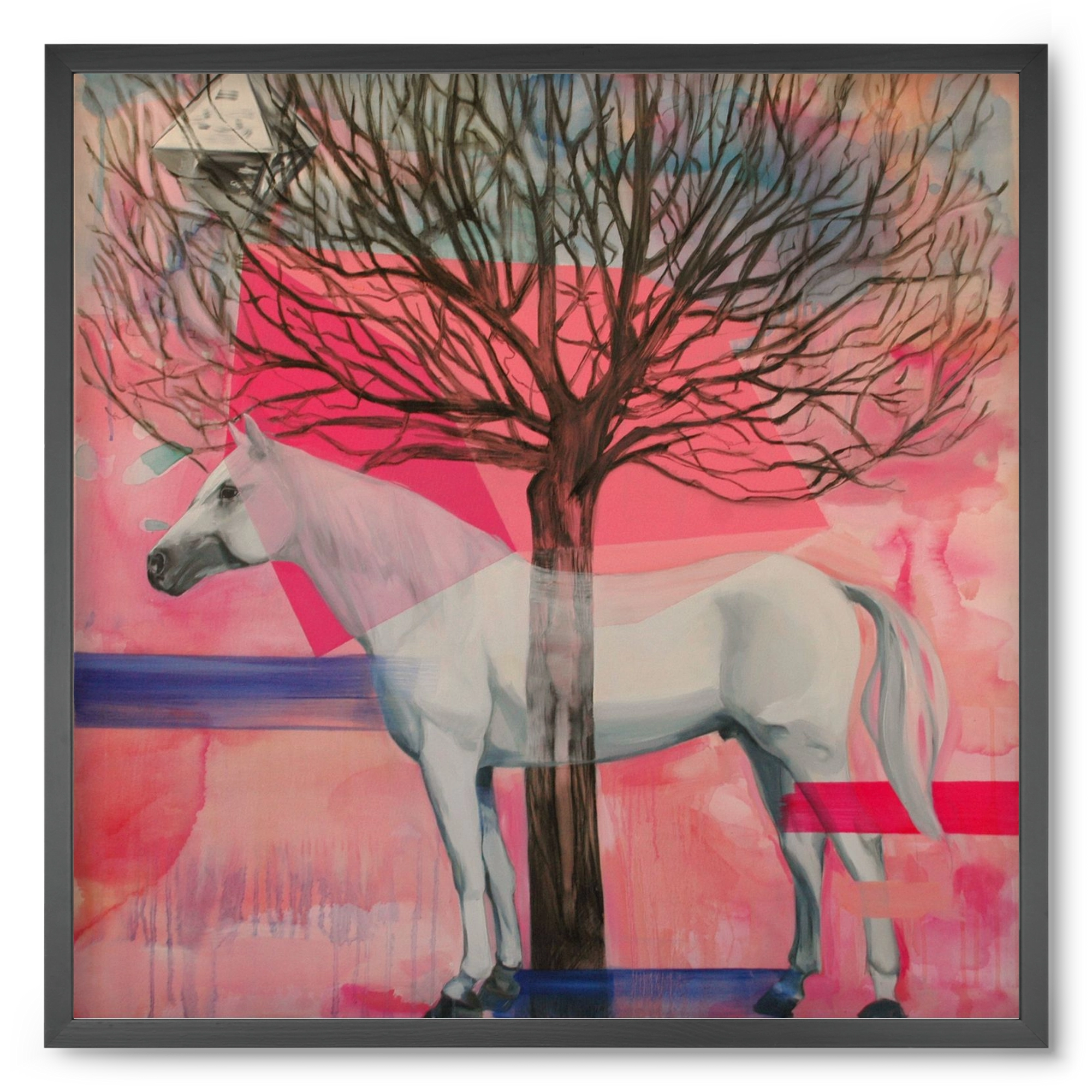 Ló a házban, 50x50 cm (50x50 cm), Fekete keret