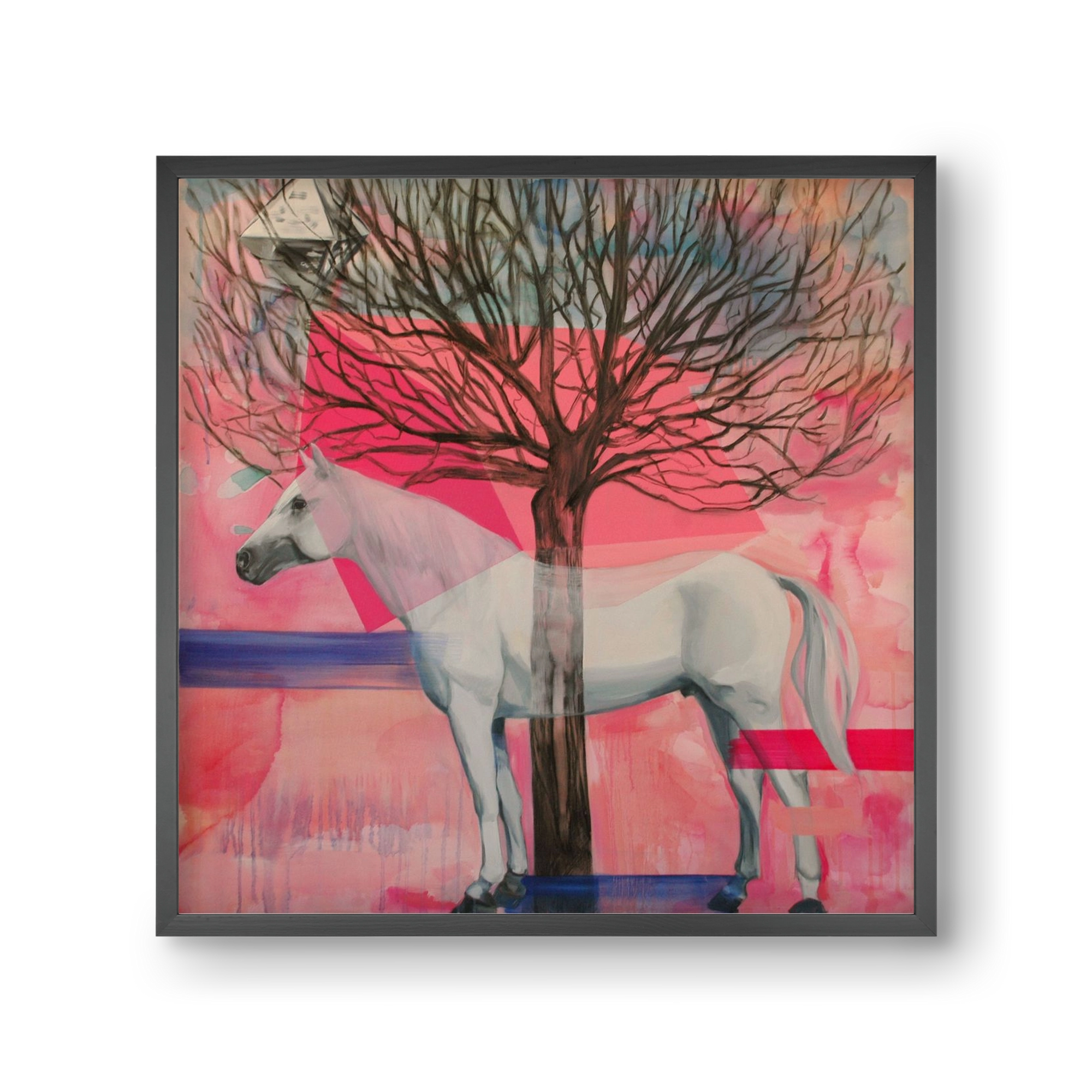 Ló a házban, 30x30 cm (30x30 cm), Fekete keret