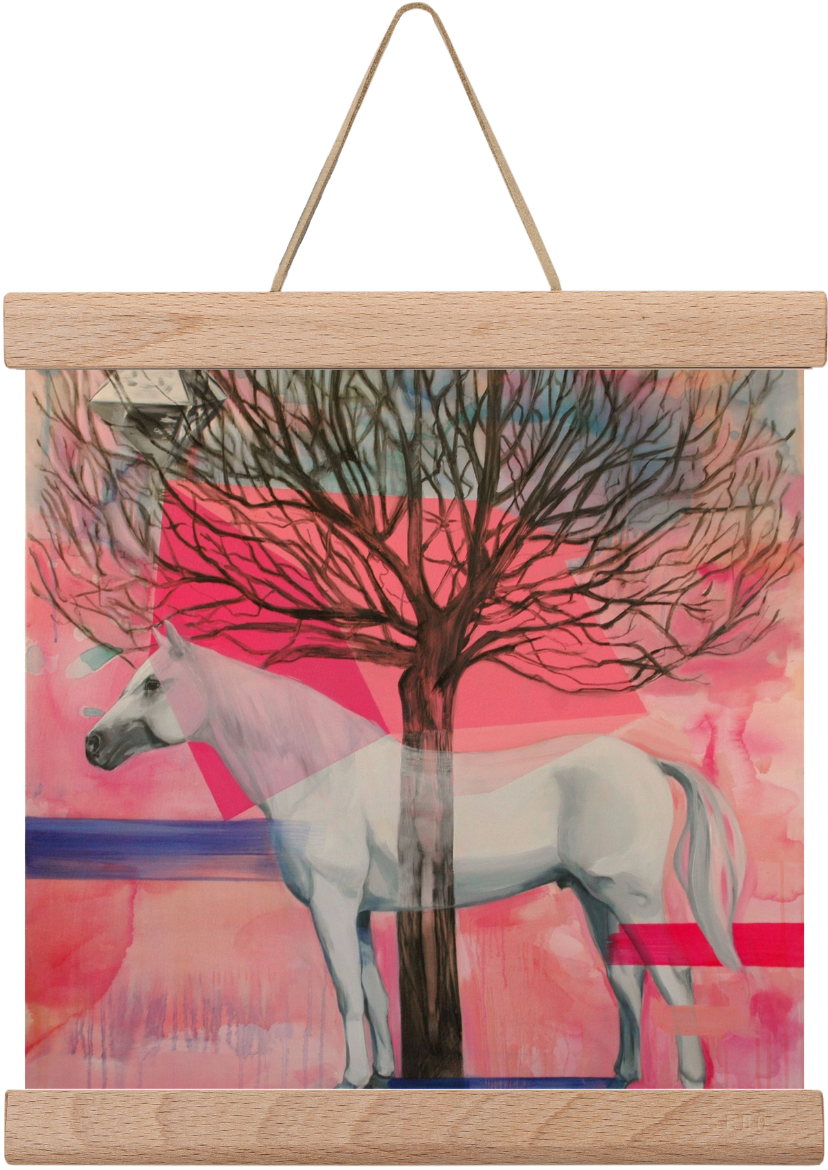 Ló a házban, 20x20 cm (20x20 cm), Tölgy akasztó
