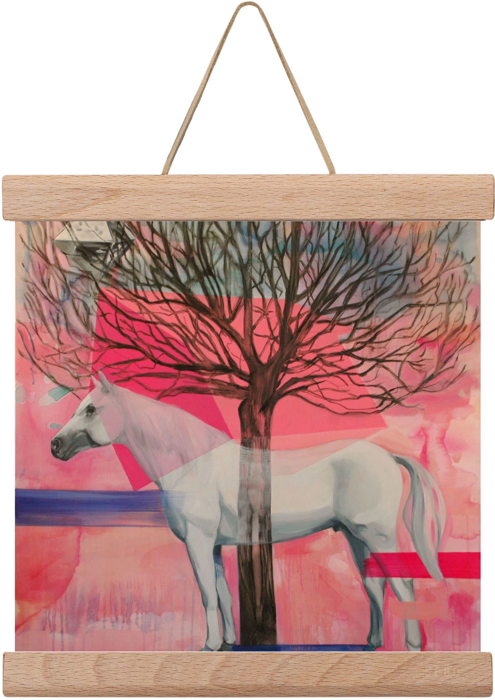 Ló a házban, 20x20 cm (20x20 cm), Tölgy akasztó