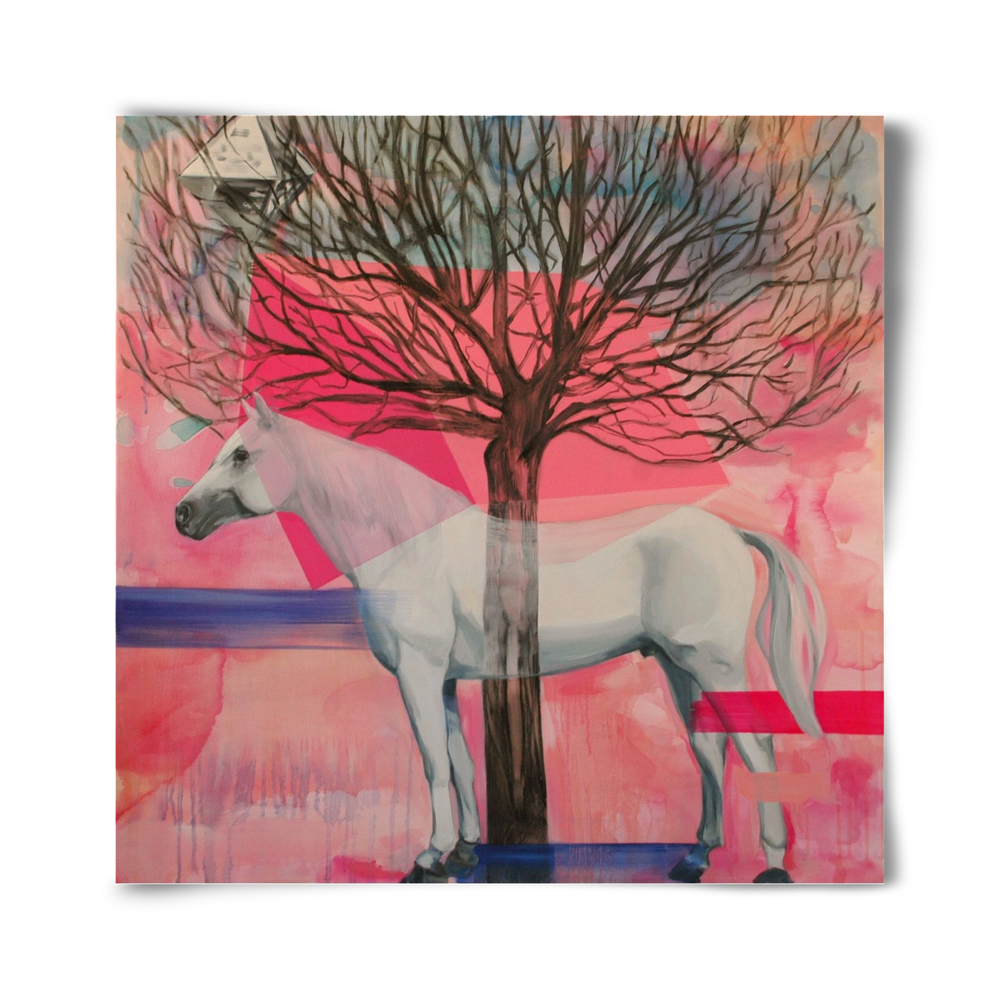 Ló a házban, 40x40 cm, Keret nélkül