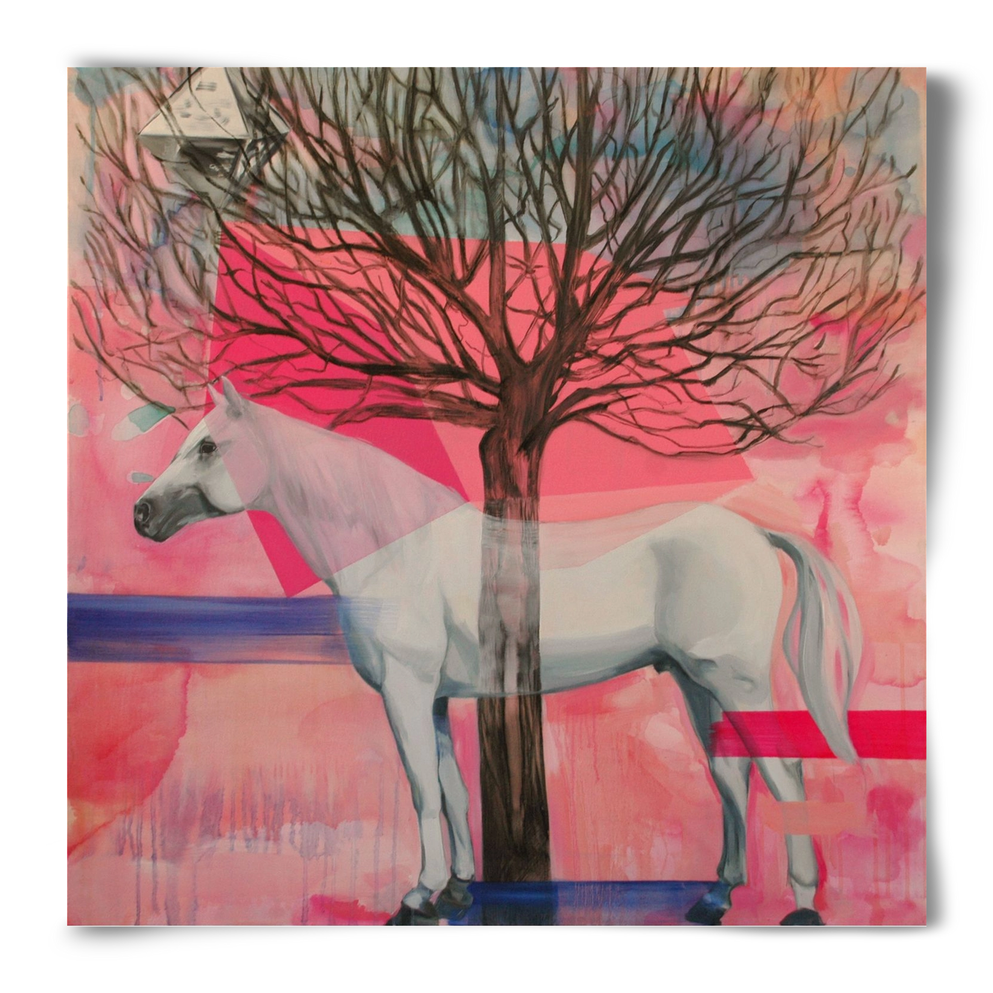 Ló a házban, 50x50 cm, Keret nélkül