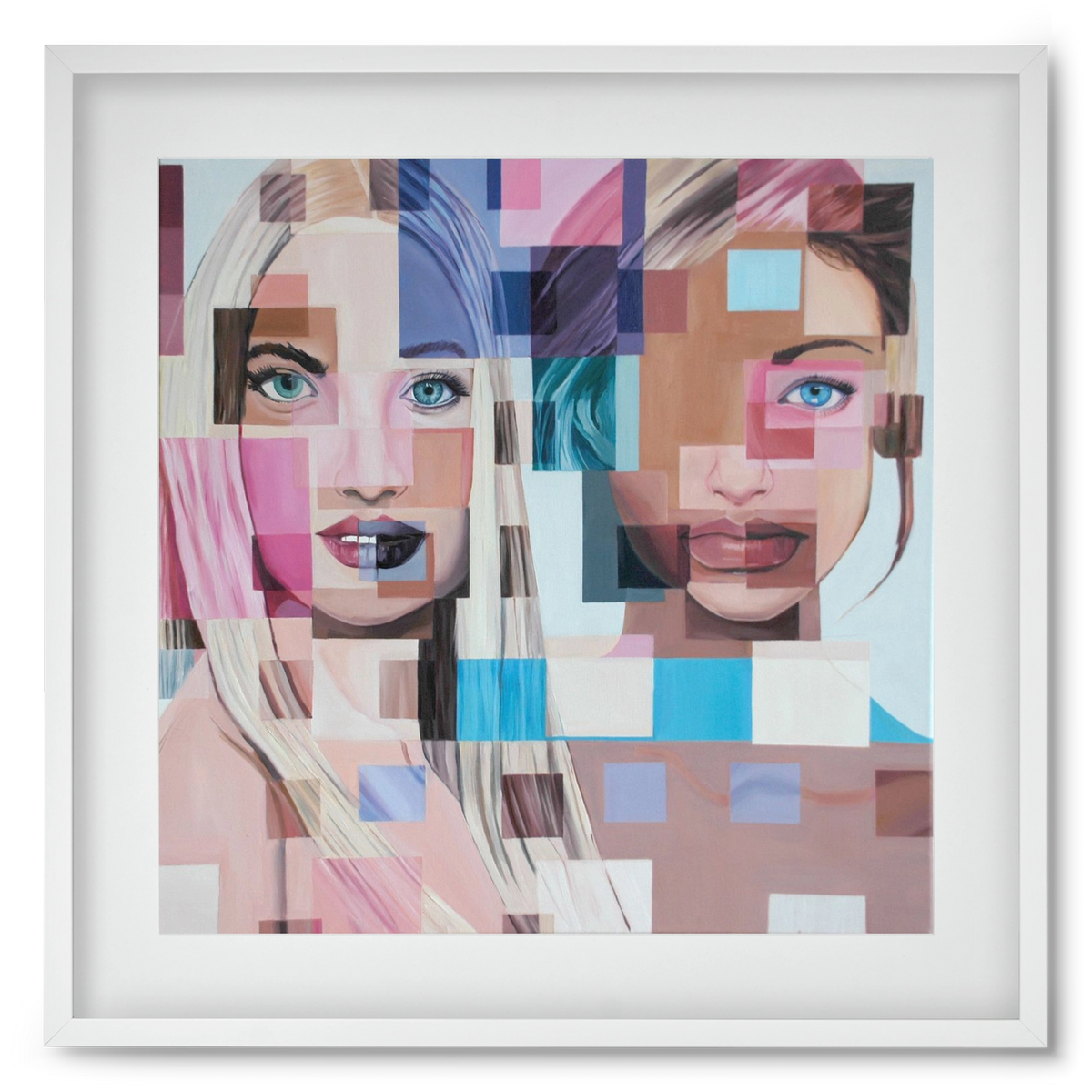 Jövő, 50x50 cm (40x40 cm), Fehér keret, paszpartuval