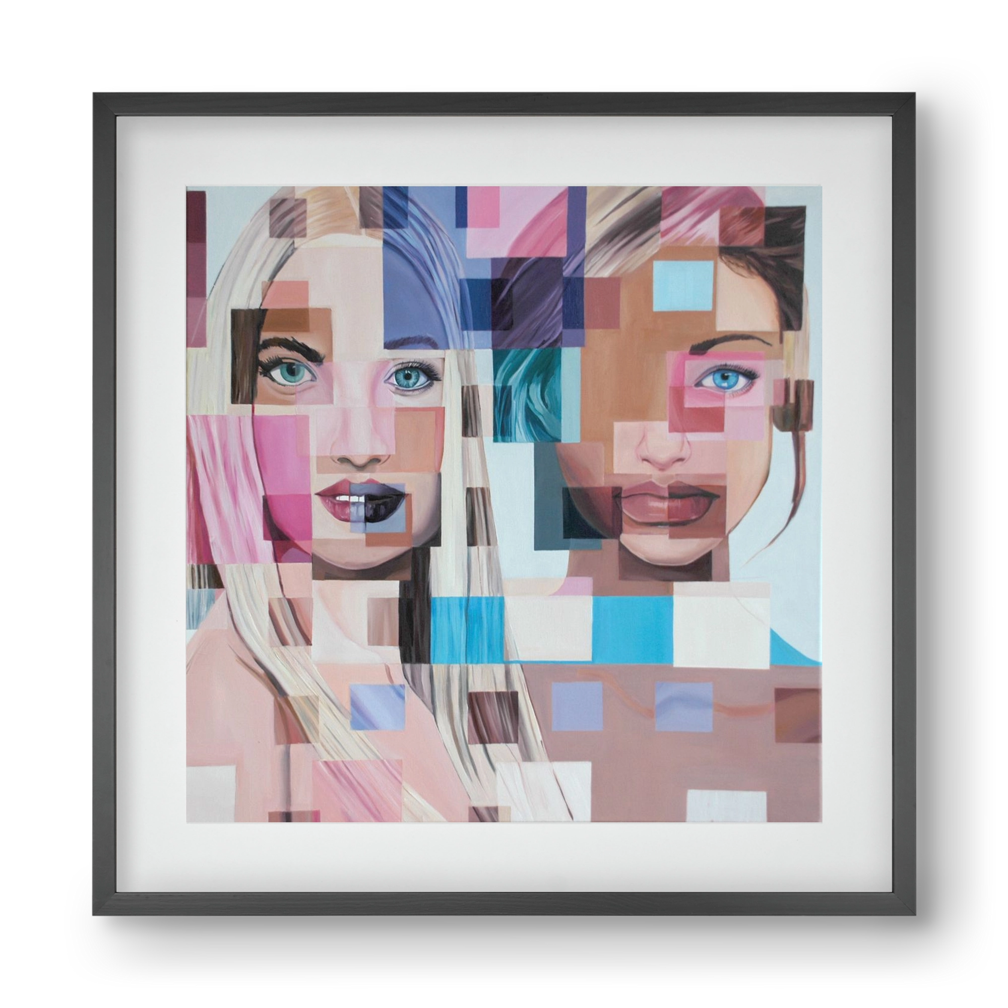 Jövő, 40x40 cm (30x30 cm), Fekete keret, paszpartuval