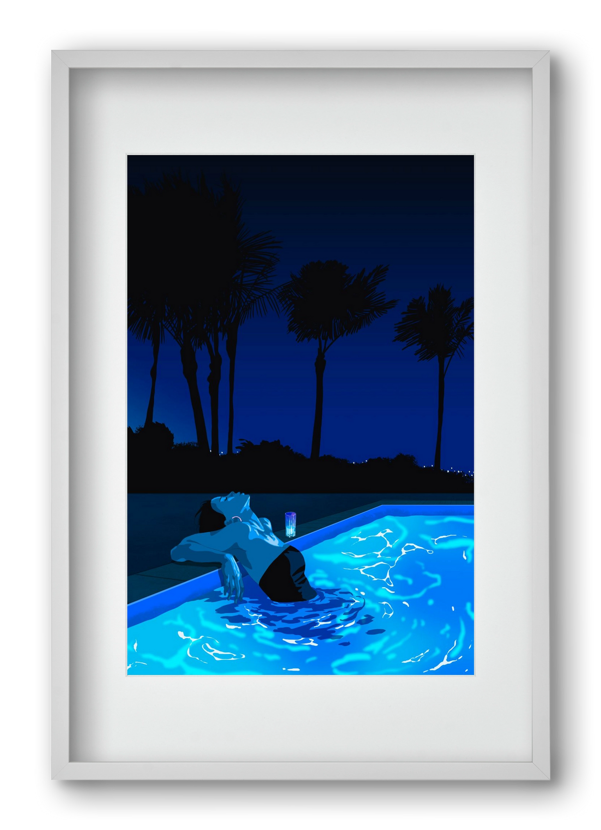 The Waiting Blues - The Pool, 40x60 cm (30x45 cm), Fehér keret, paszpartuval