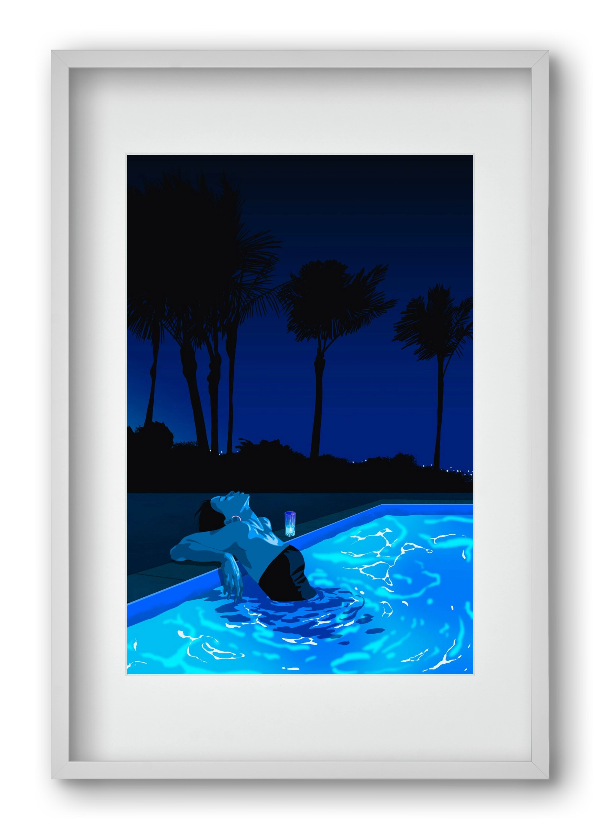 The Waiting Blues - The Pool, 40x60 cm (30x45 cm), Fehér keret, paszpartuval