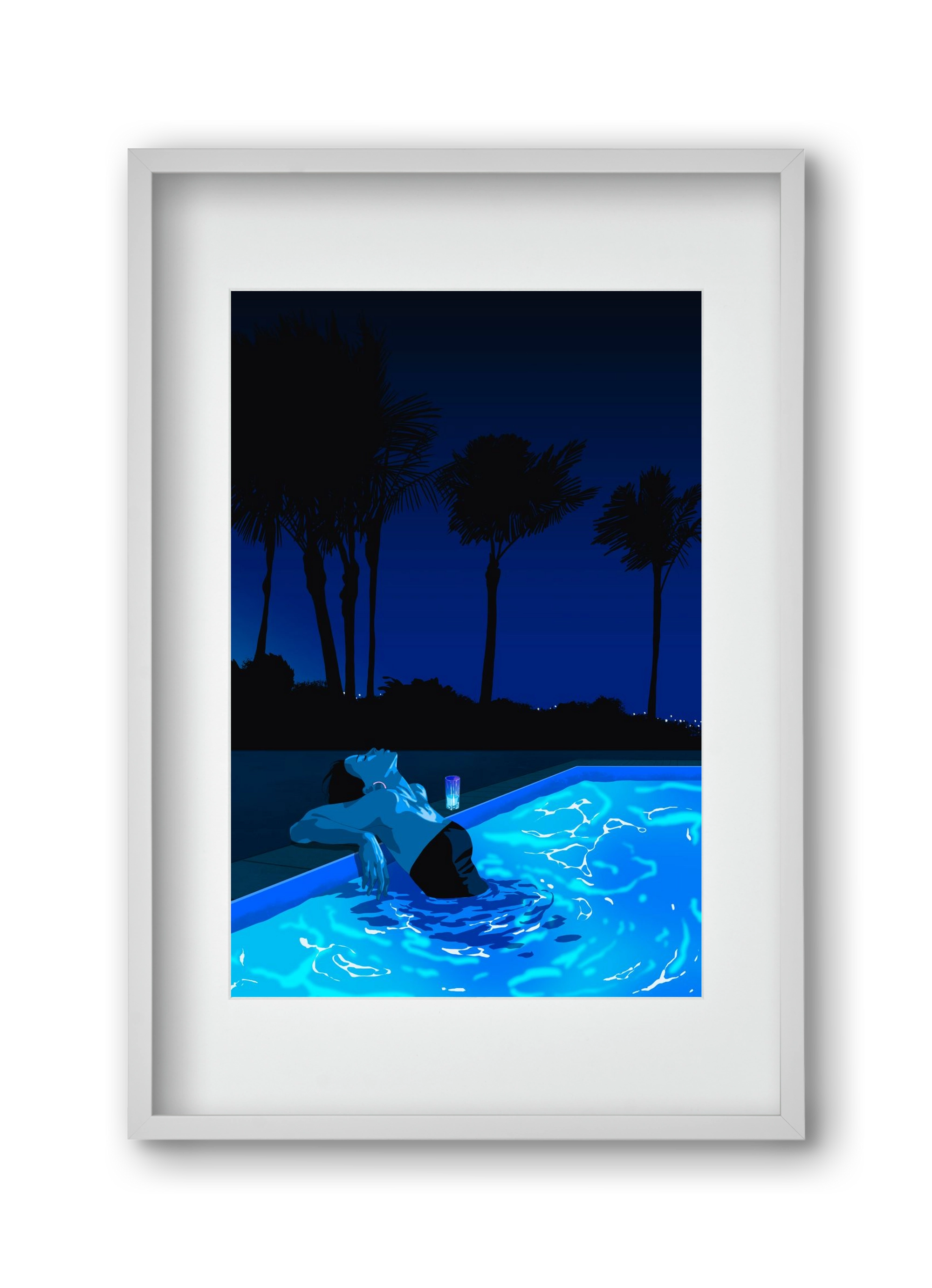 The Waiting Blues - The Pool, 30x45 cm (20x30 cm), Fehér keret, paszpartuval